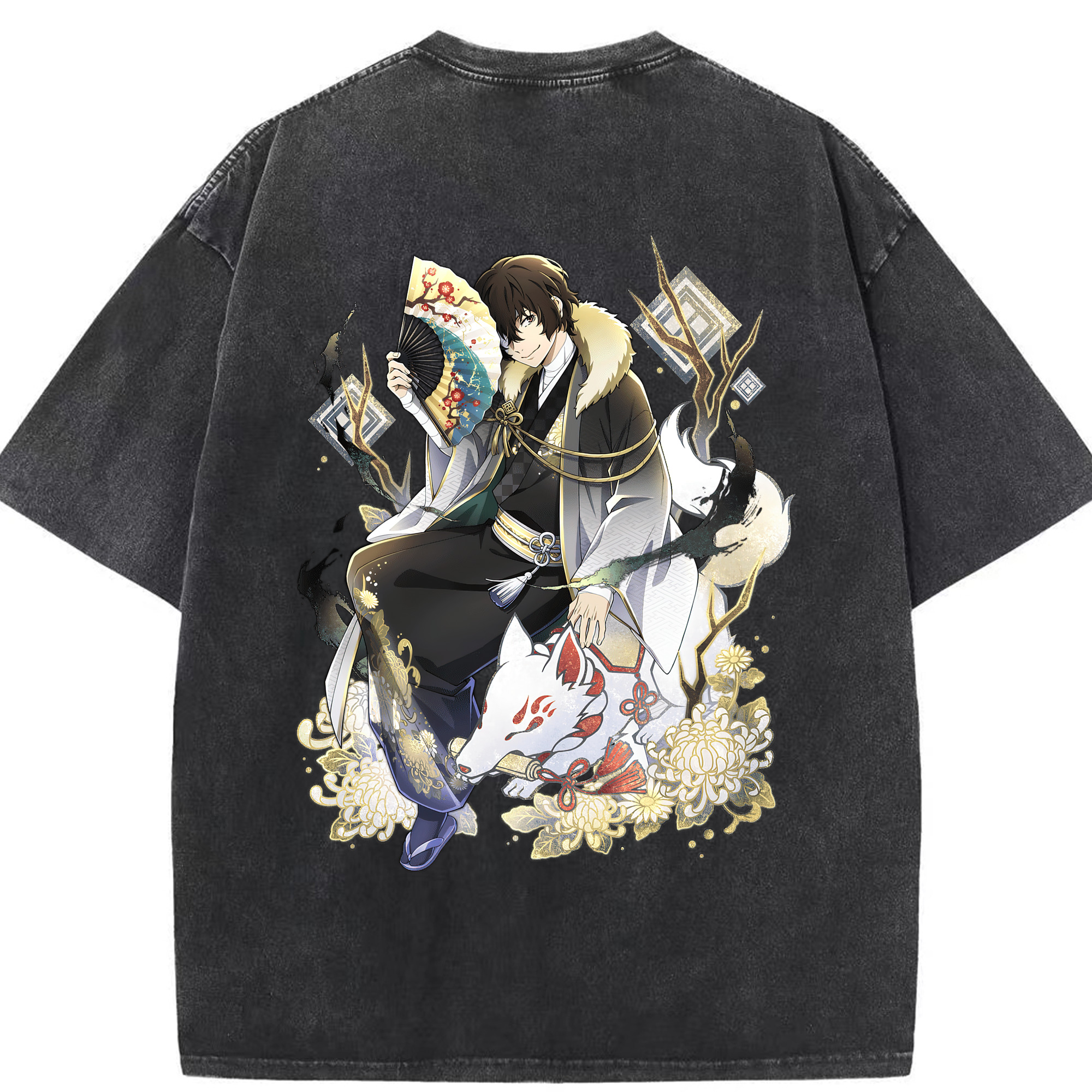 （画像用） 文豪ストレイドッグス Bungo Stray Dogs 綿100% ヴィンテージ風 半袖Tシャツ（背面プリント）