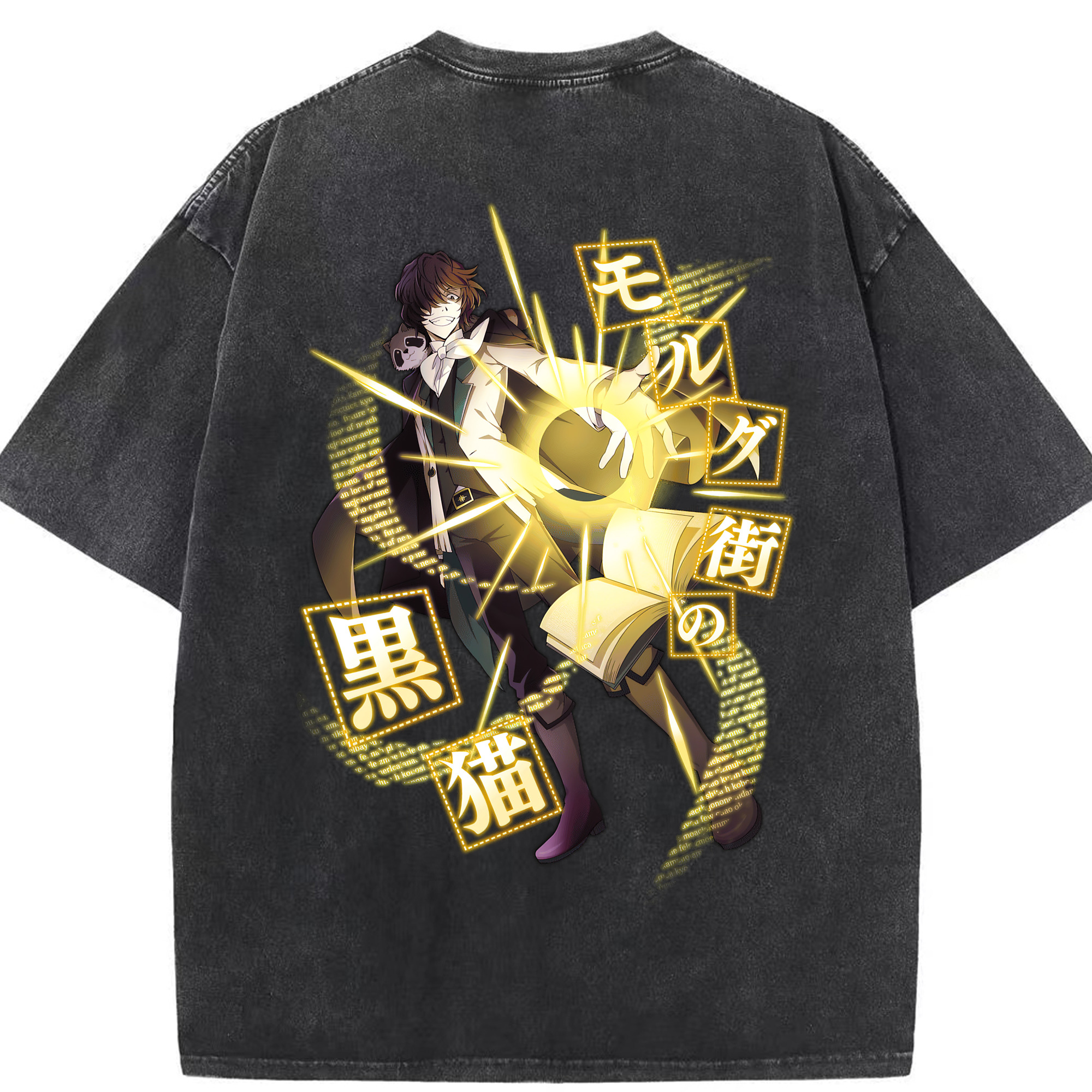 （画像用） 文豪ストレイドッグス Bungo Stray Dogs 綿100% ヴィンテージ風 半袖Tシャツ（背面プリント）
