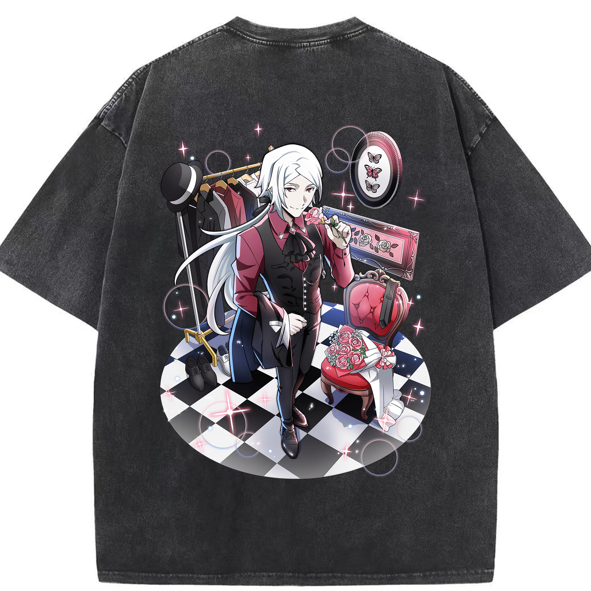 （画像用） 文豪ストレイドッグス Bungo Stray Dogs 綿100% ヴィンテージ風 半袖Tシャツ（背面プリント）