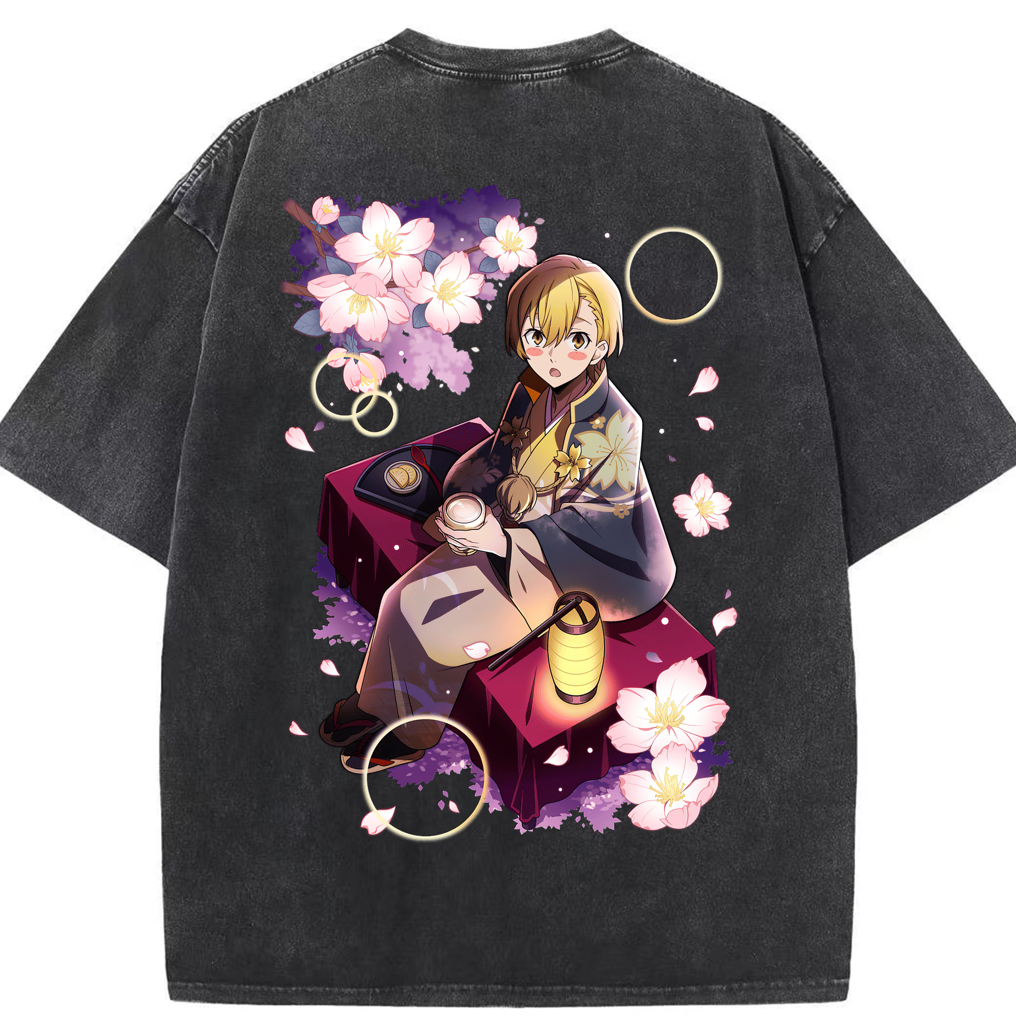（画像用） 文豪ストレイドッグス Bungo Stray Dogs 綿100% ヴィンテージ風 半袖Tシャツ（背面プリント）
