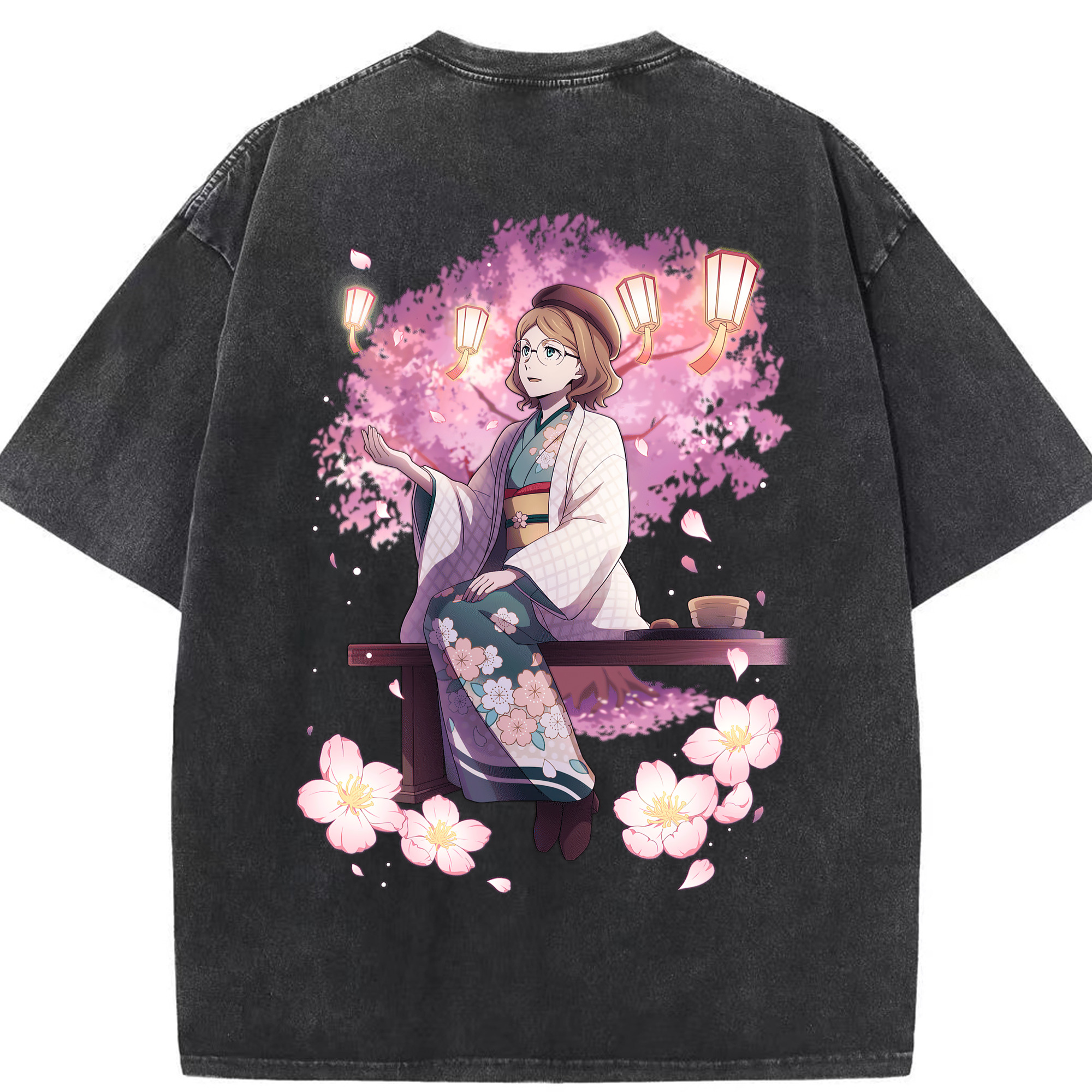 （画像用） 文豪ストレイドッグス Bungo Stray Dogs 綿100% ヴィンテージ風 半袖Tシャツ（背面プリント）
