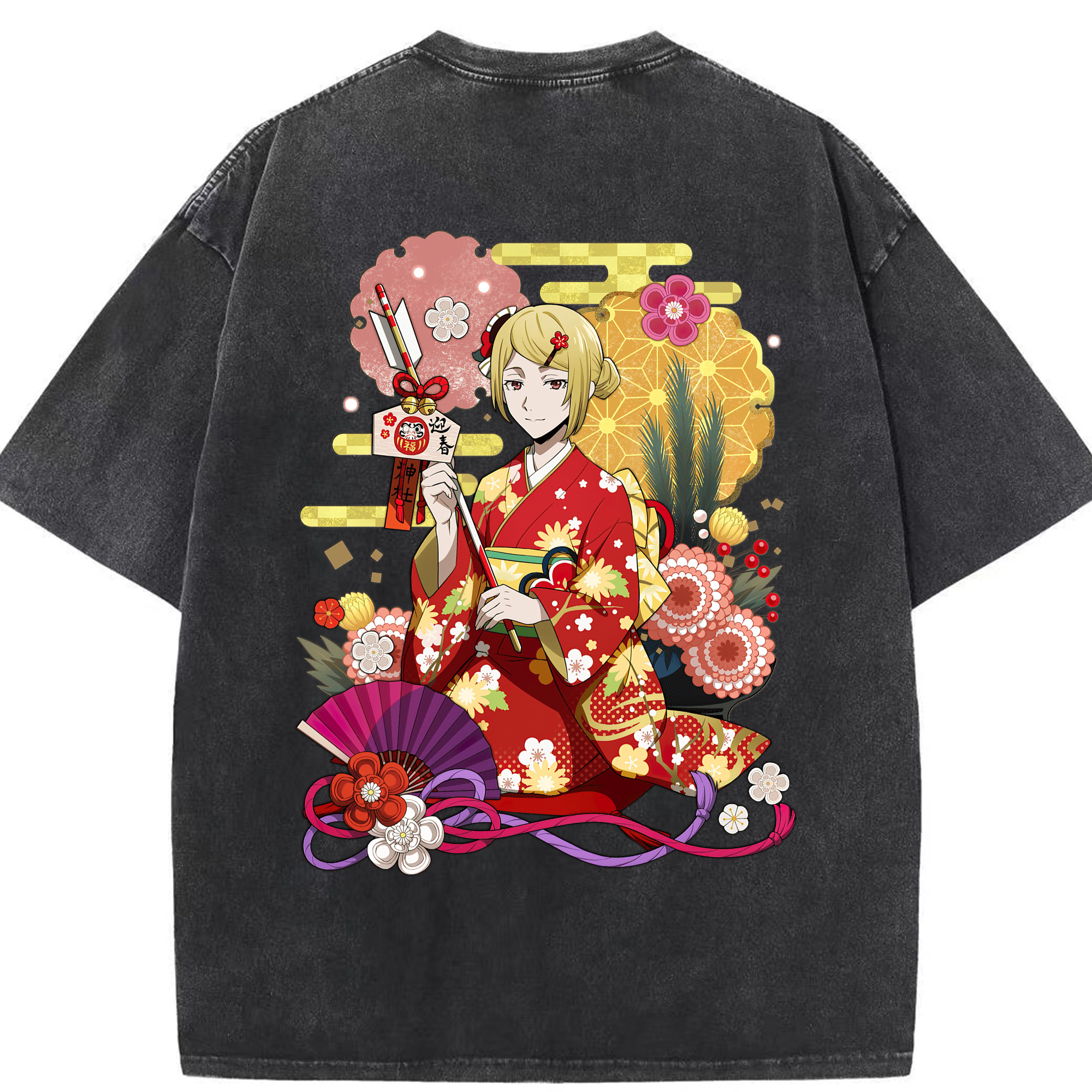 （画像用） 文豪ストレイドッグス Bungo Stray Dogs 綿100% ヴィンテージ風 半袖Tシャツ（背面プリント）