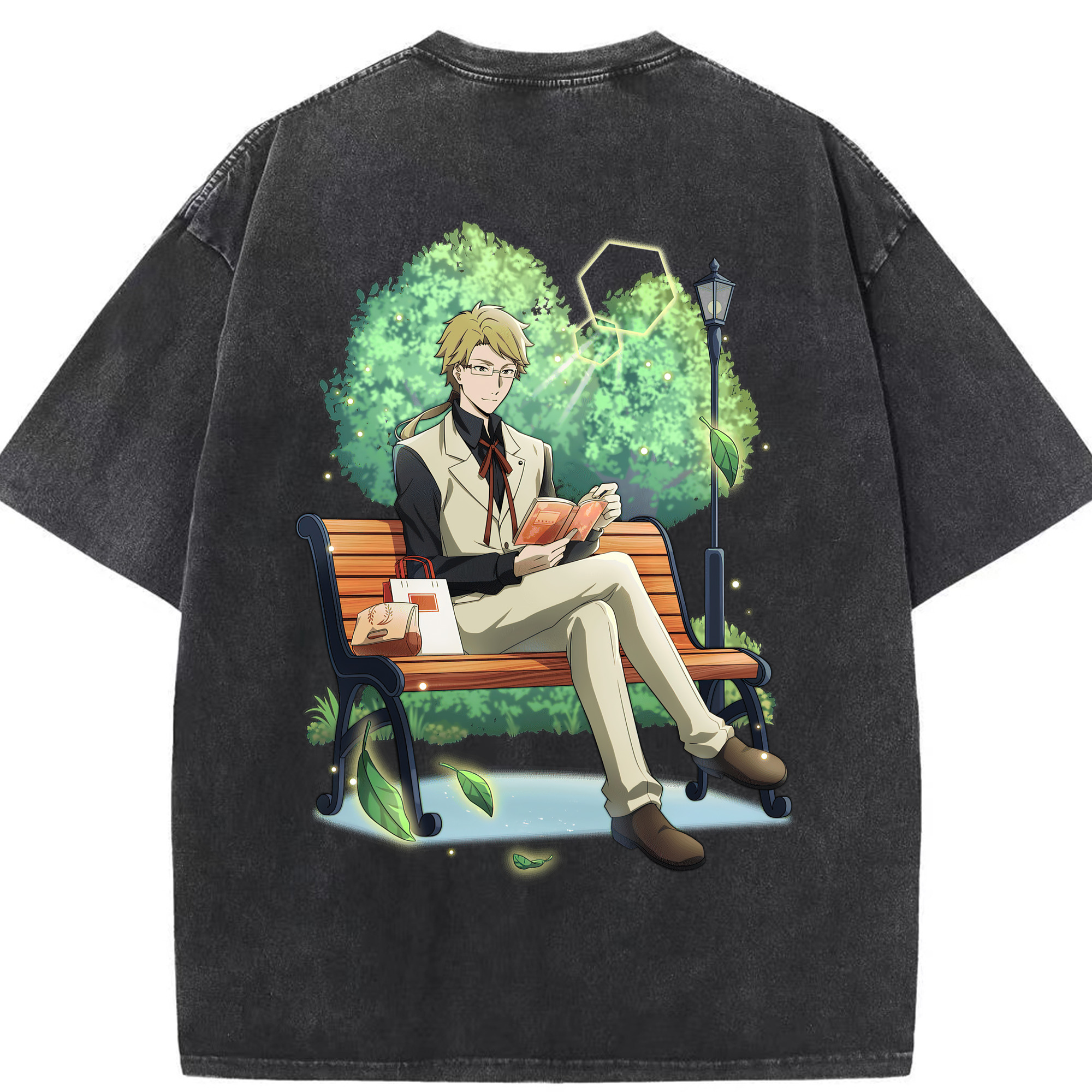 （画像用） 文豪ストレイドッグス Bungo Stray Dogs 綿100% ヴィンテージ風 半袖Tシャツ（背面プリント）