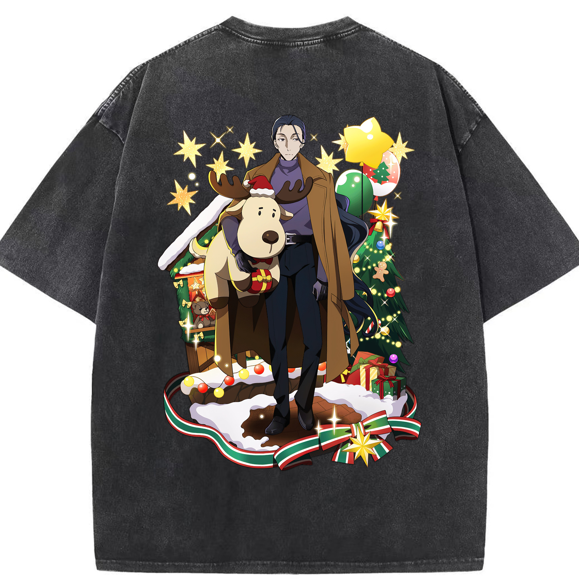 （画像用） 文豪ストレイドッグス Bungo Stray Dogs 綿100% ヴィンテージ風 半袖Tシャツ（背面プリント）