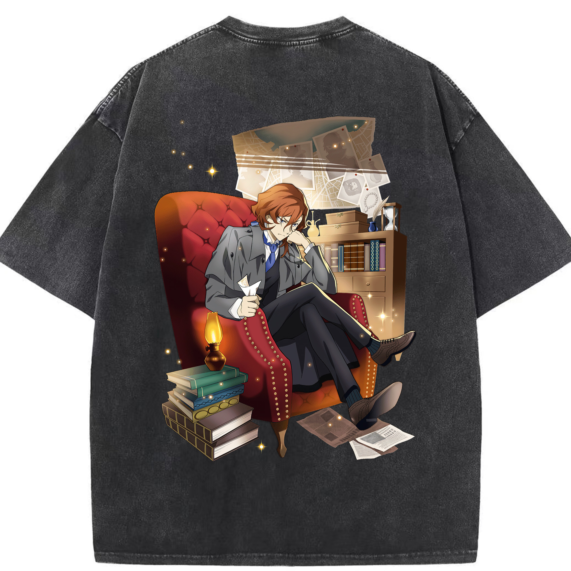 （画像用） 文豪ストレイドッグス Bungo Stray Dogs 綿100% ヴィンテージ風 半袖Tシャツ（背面プリント）