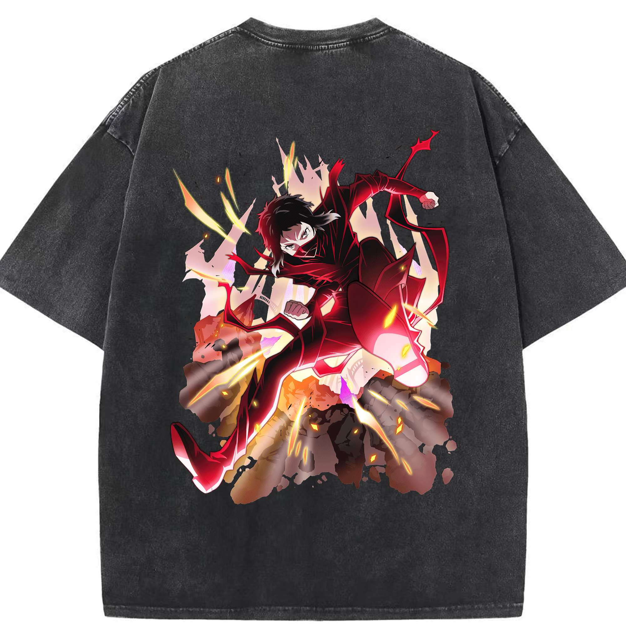 （画像用） 文豪ストレイドッグス Bungo Stray Dogs 綿100% ヴィンテージ風 半袖Tシャツ（背面プリント）