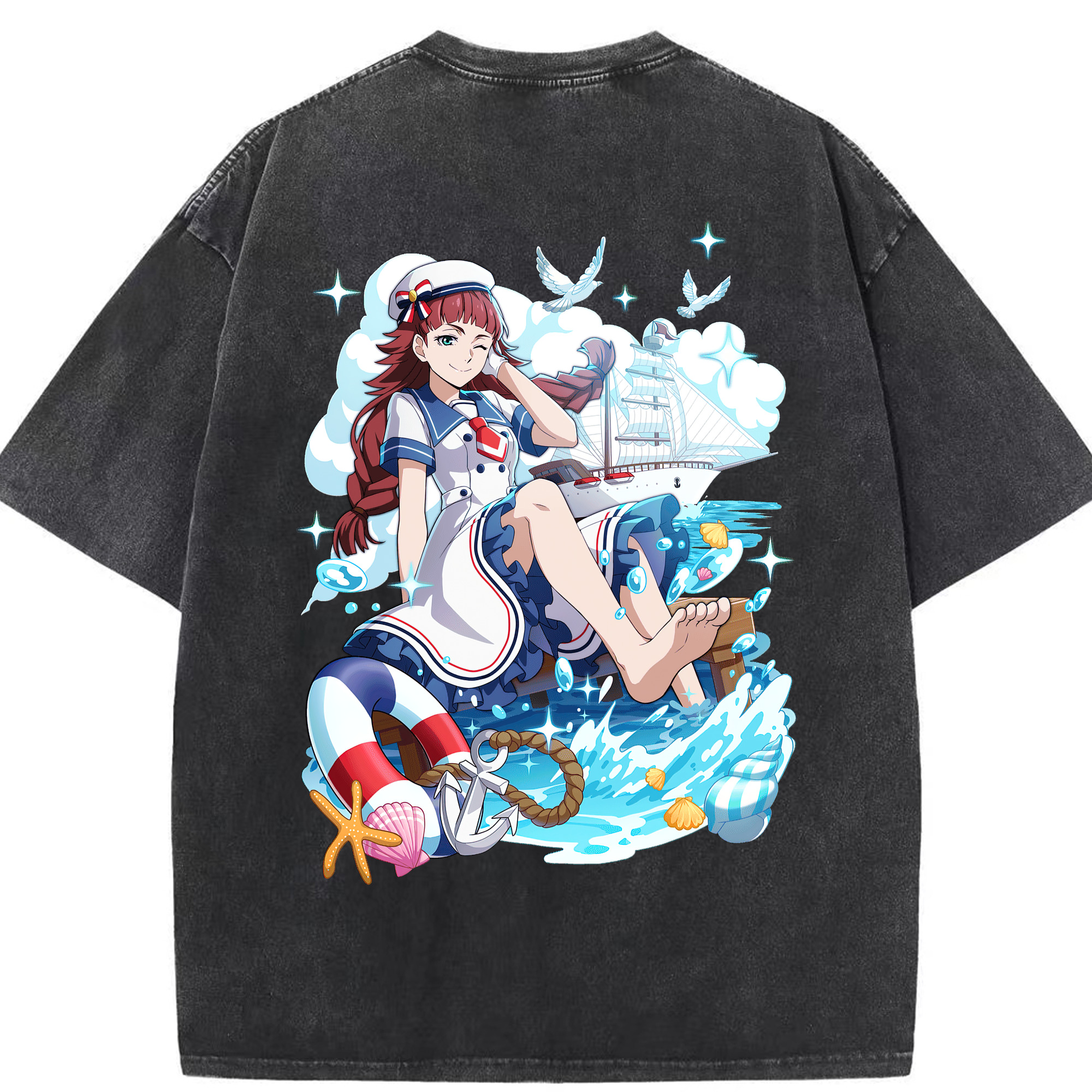 （画像用） 文豪ストレイドッグス Bungo Stray Dogs 綿100% ヴィンテージ風 半袖Tシャツ（背面プリント）