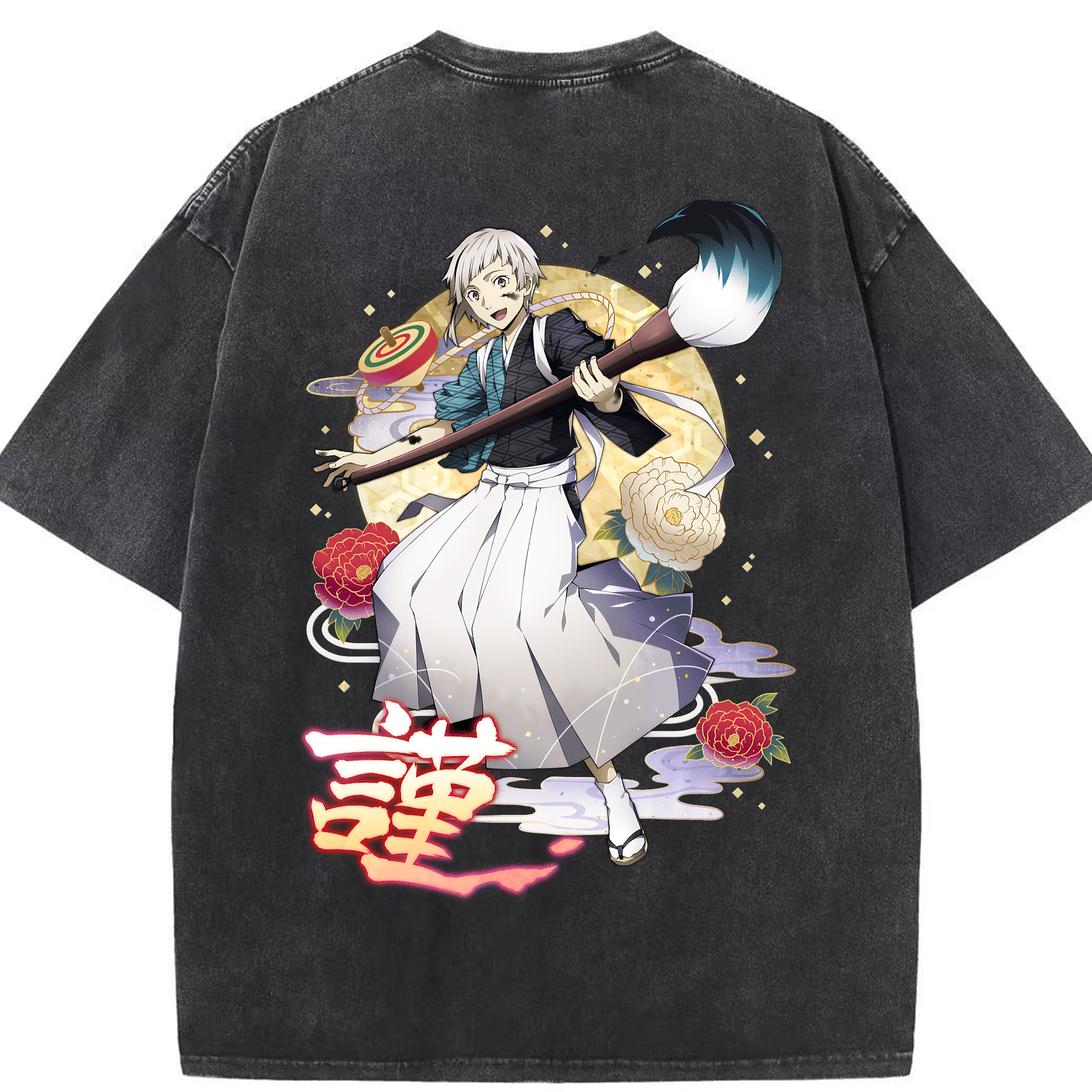 （画像用） 文豪ストレイドッグス Bungo Stray Dogs 綿100% ヴィンテージ風 半袖Tシャツ（背面プリント）