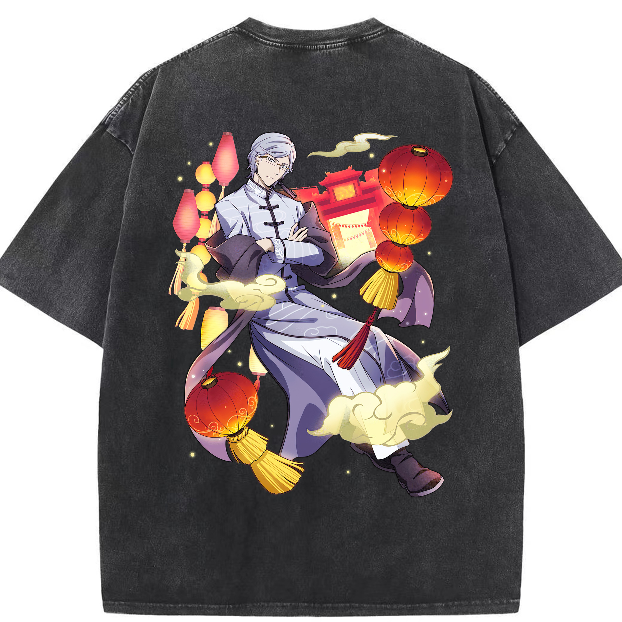 （画像用） 文豪ストレイドッグス Bungo Stray Dogs 綿100% ヴィンテージ風 半袖Tシャツ（背面プリント）