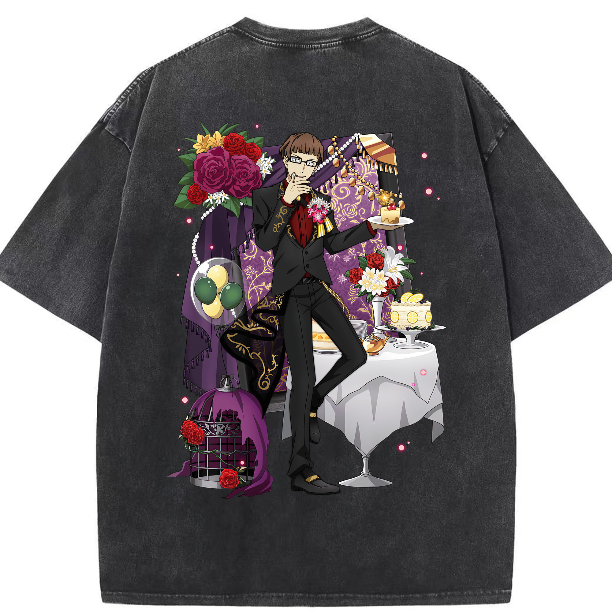 （画像用） 文豪ストレイドッグス Bungo Stray Dogs 綿100% ヴィンテージ風 半袖Tシャツ（背面プリント）