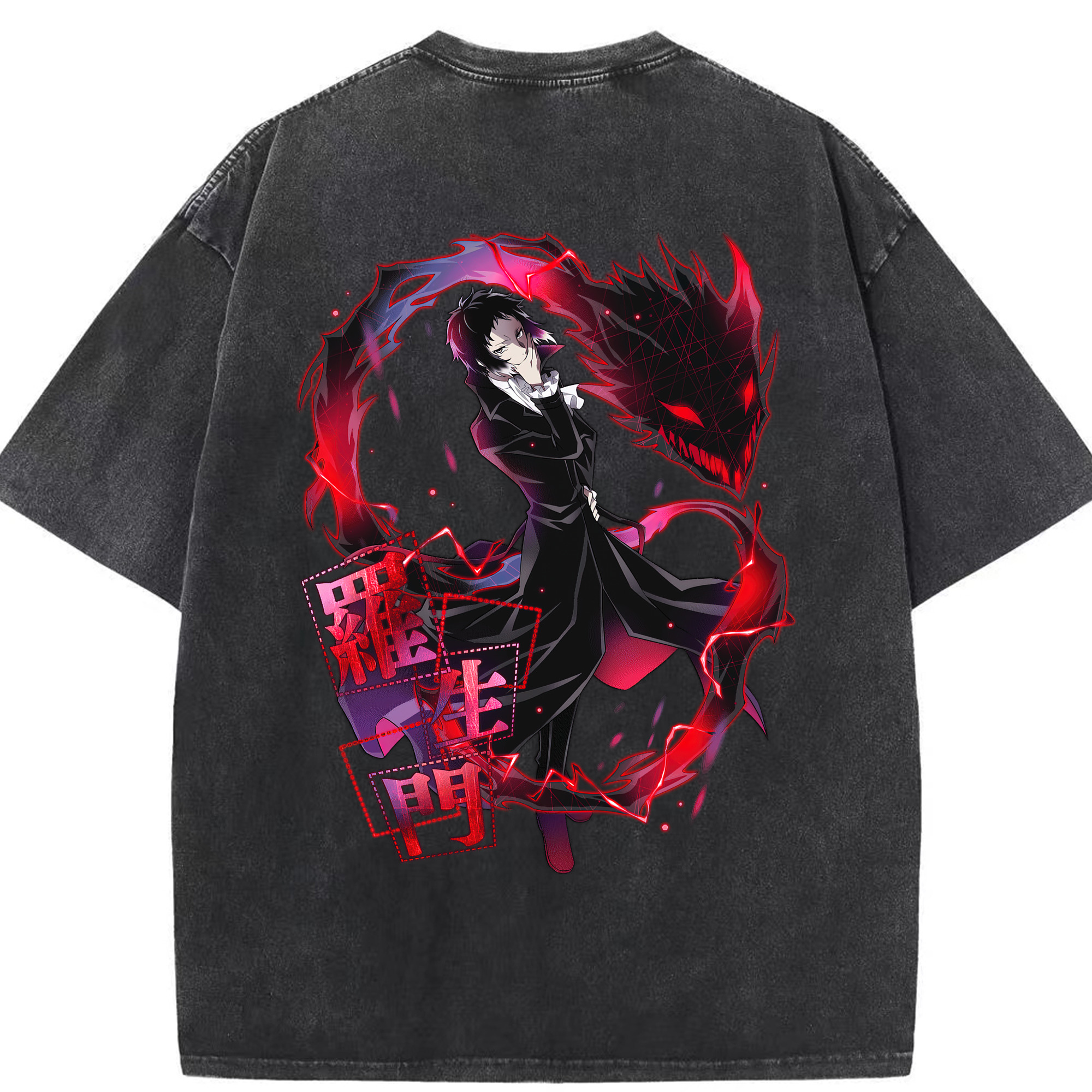 （画像用） 文豪ストレイドッグス Bungo Stray Dogs 綿100% ヴィンテージ風 半袖Tシャツ（背面プリント）