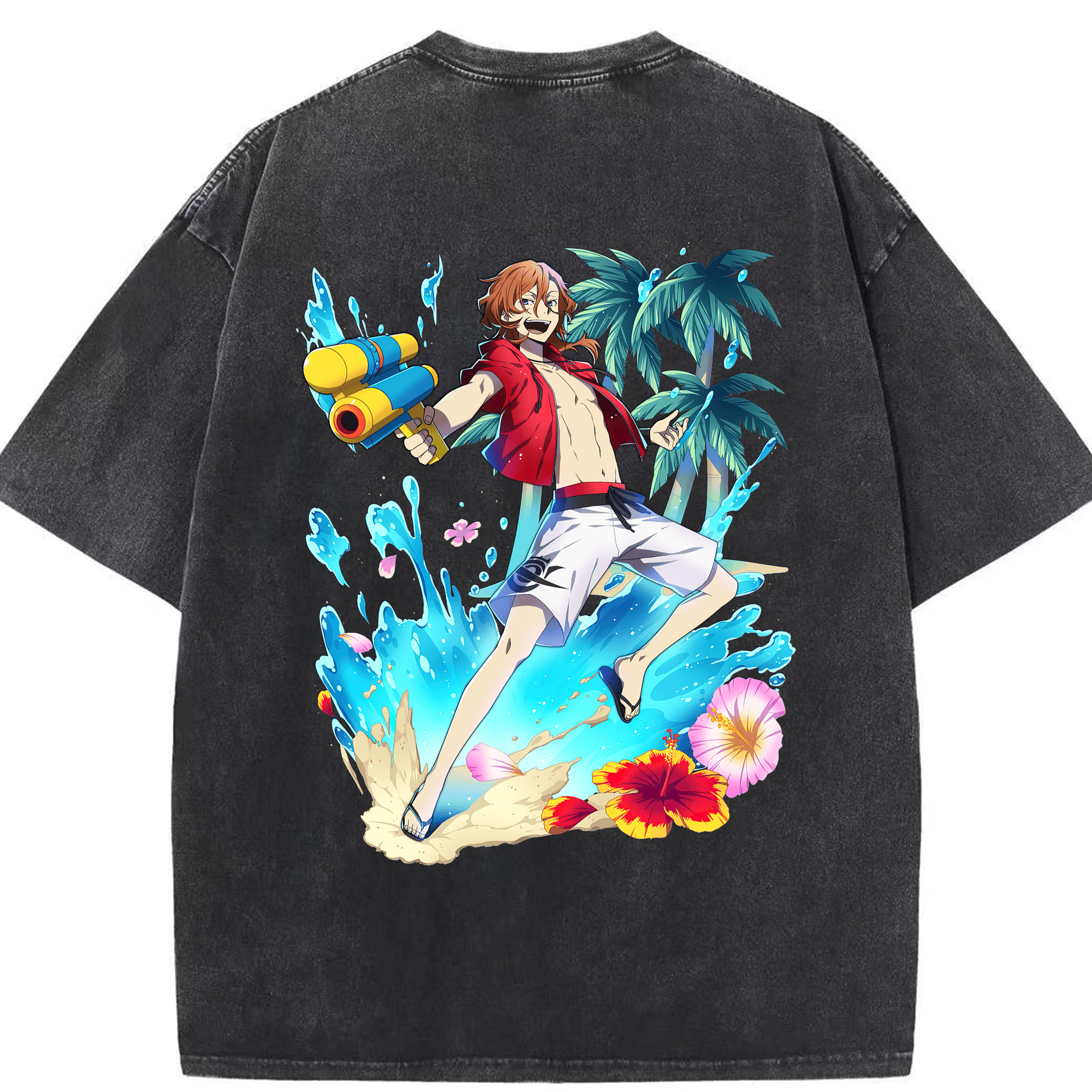 （画像用） 文豪ストレイドッグス Bungo Stray Dogs 綿100% ヴィンテージ風 半袖Tシャツ（背面プリント）