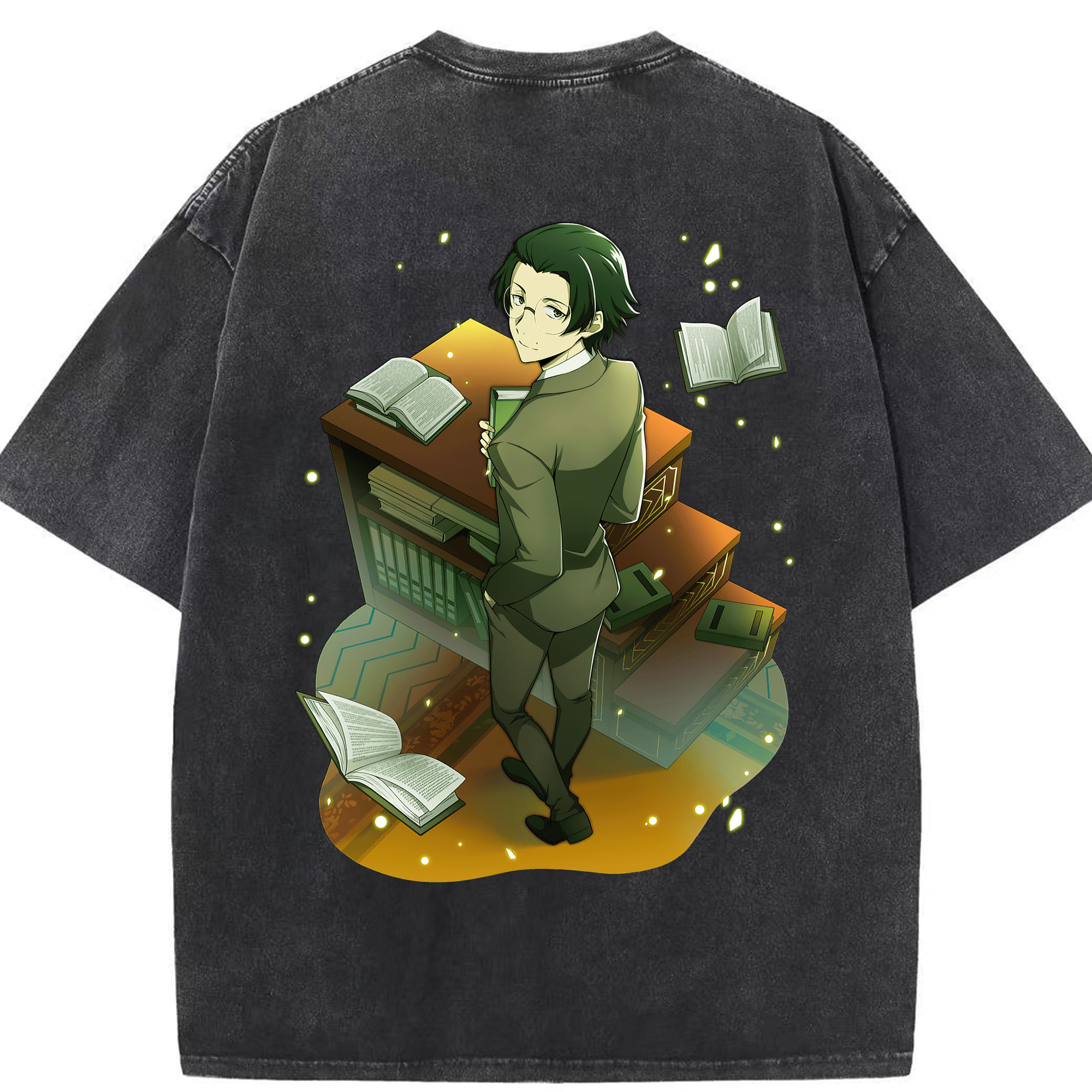（画像用） 文豪ストレイドッグス Bungo Stray Dogs 綿100% ヴィンテージ風 半袖Tシャツ（背面プリント）