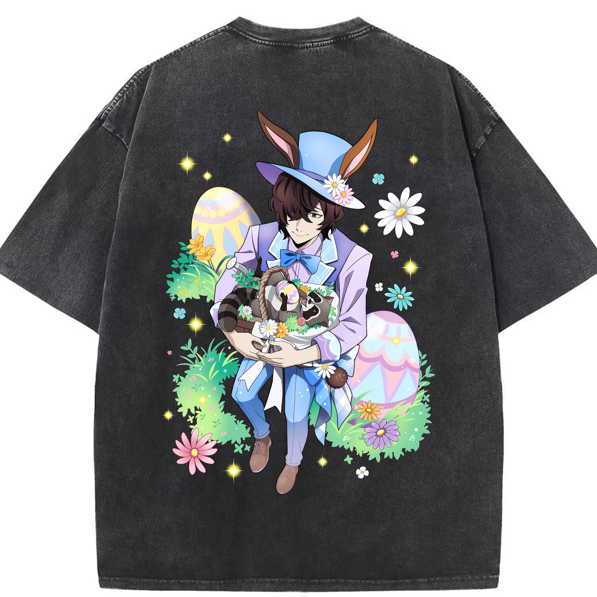（画像用） 文豪ストレイドッグス Bungo Stray Dogs 綿100% ヴィンテージ風 半袖Tシャツ（背面プリント）