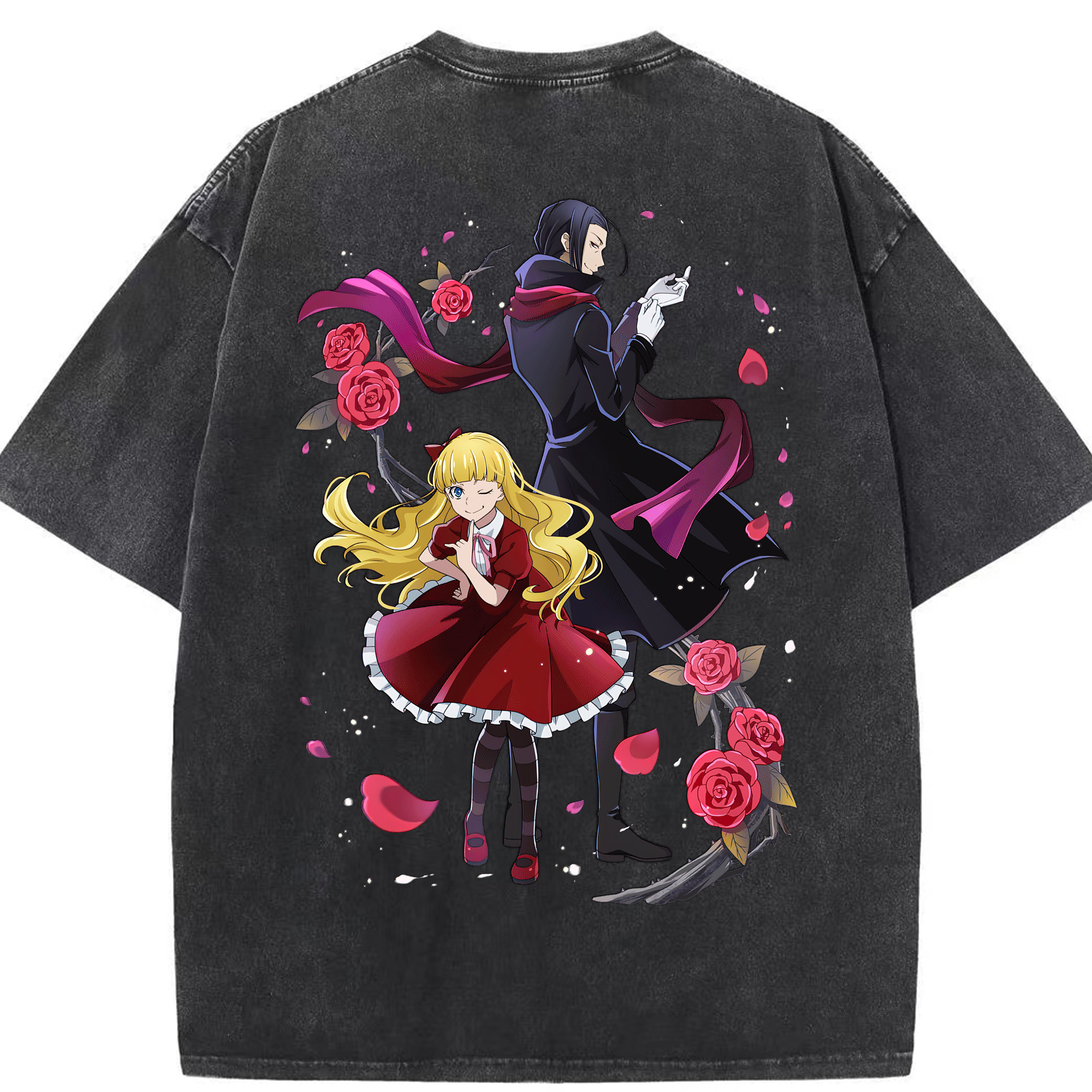 （画像用） 文豪ストレイドッグス Bungo Stray Dogs 綿100% ヴィンテージ風 半袖Tシャツ（背面プリント）