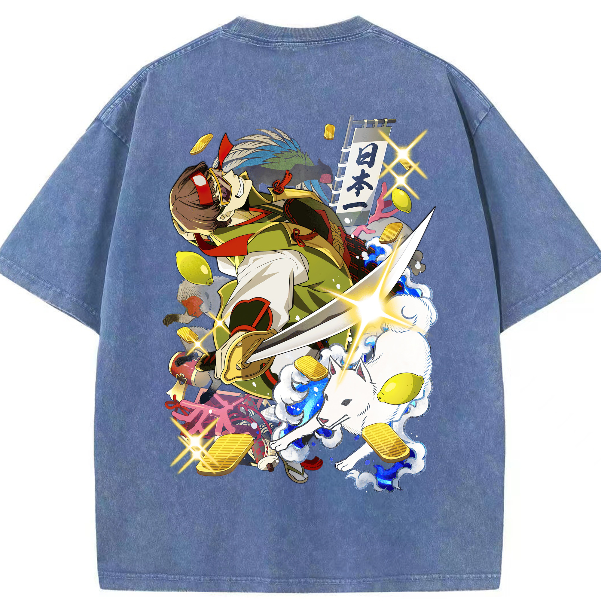 （画像用） 文豪ストレイドッグス Bungo Stray Dogs 綿100% ヴィンテージ風 半袖Tシャツ（背面プリント）