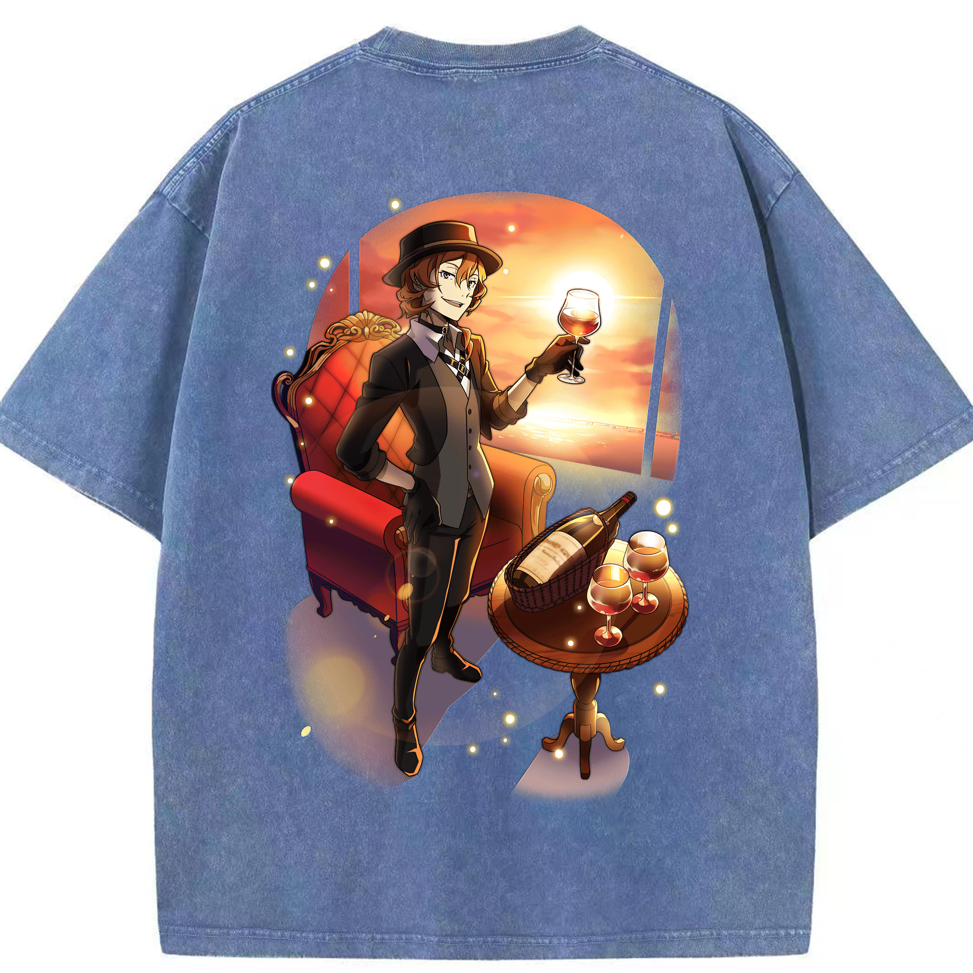 （画像用） 文豪ストレイドッグス Bungo Stray Dogs 綿100% ヴィンテージ風 半袖Tシャツ（背面プリント）