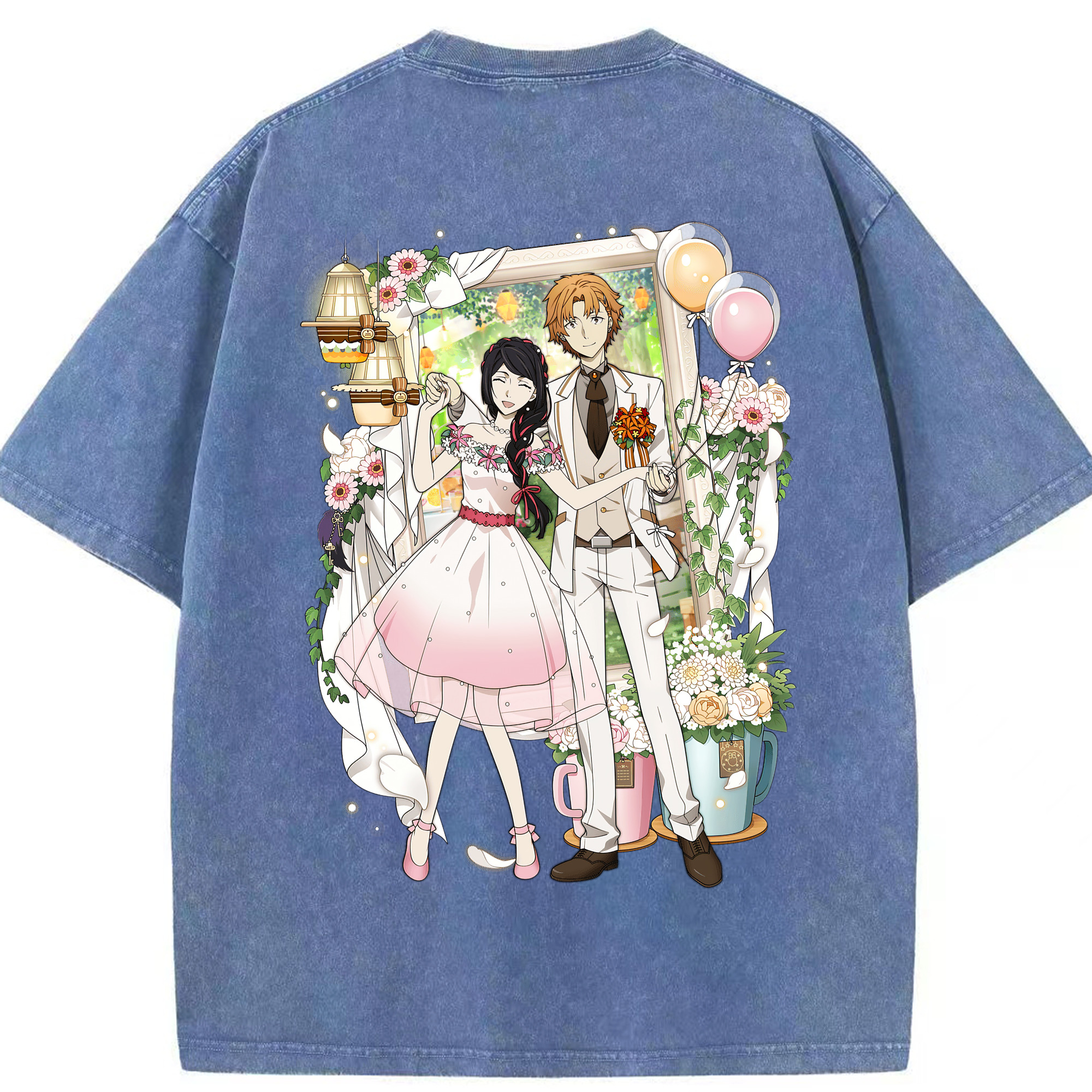 （画像用） 文豪ストレイドッグス Bungo Stray Dogs 綿100% ヴィンテージ風 半袖Tシャツ（背面プリント）