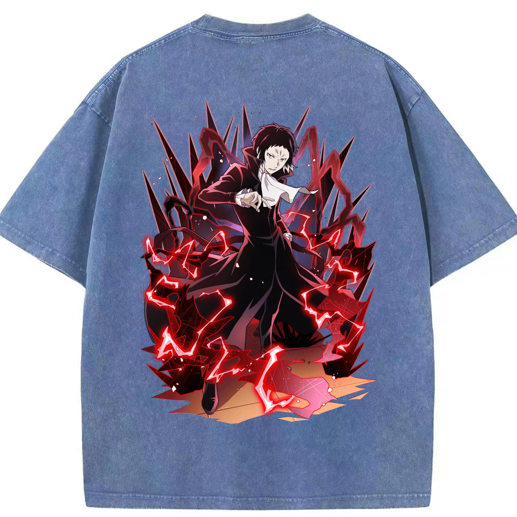 （画像用） 文豪ストレイドッグス Bungo Stray Dogs 綿100% ヴィンテージ風 半袖Tシャツ（背面プリント）