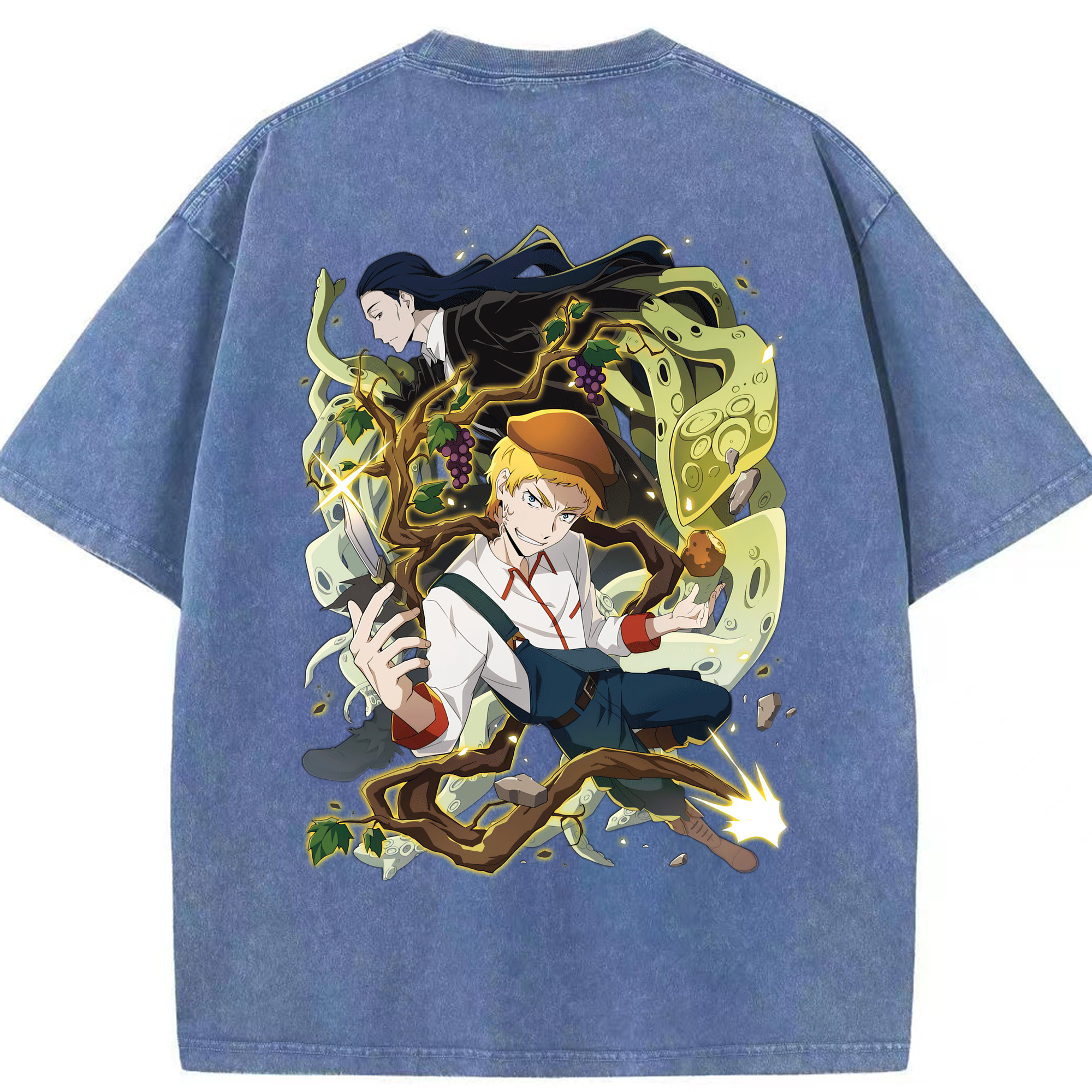 （画像用） 文豪ストレイドッグス Bungo Stray Dogs 綿100% ヴィンテージ風 半袖Tシャツ（背面プリント）