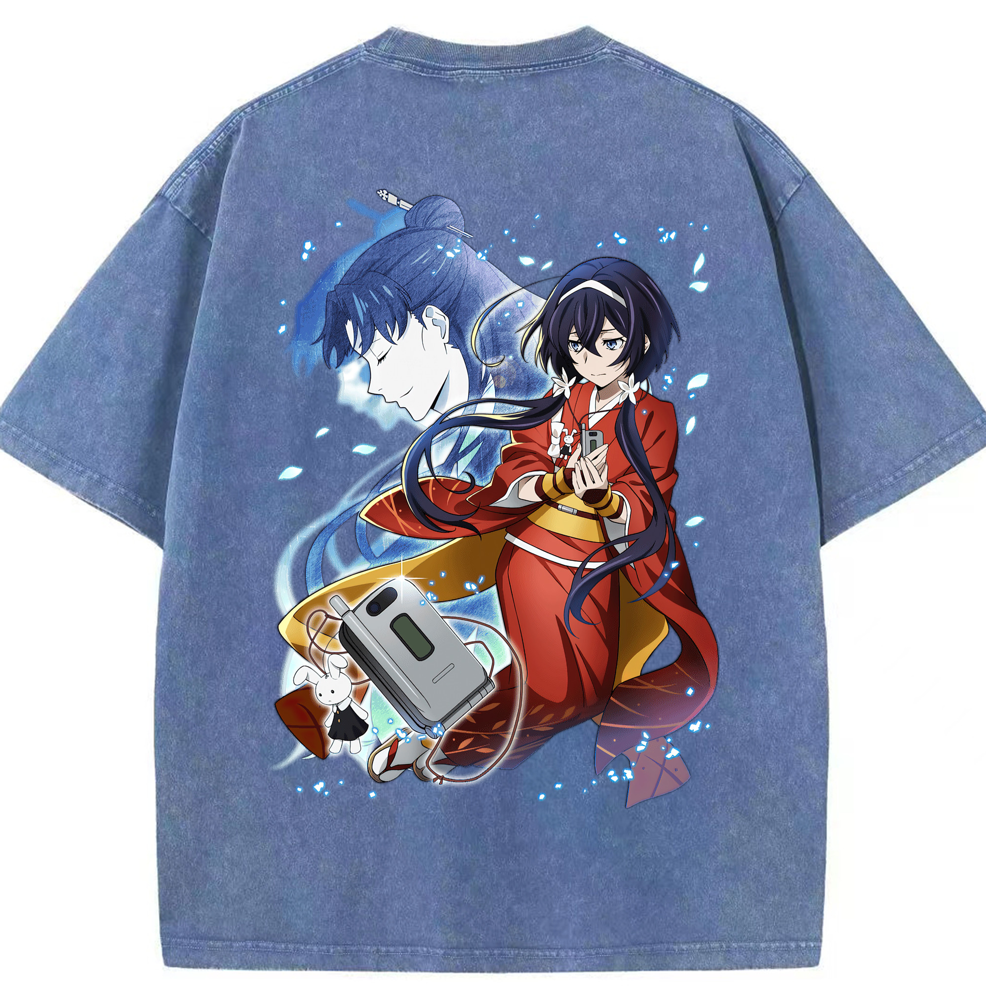 （画像用） 文豪ストレイドッグス Bungo Stray Dogs 綿100% ヴィンテージ風 半袖Tシャツ（背面プリント）
