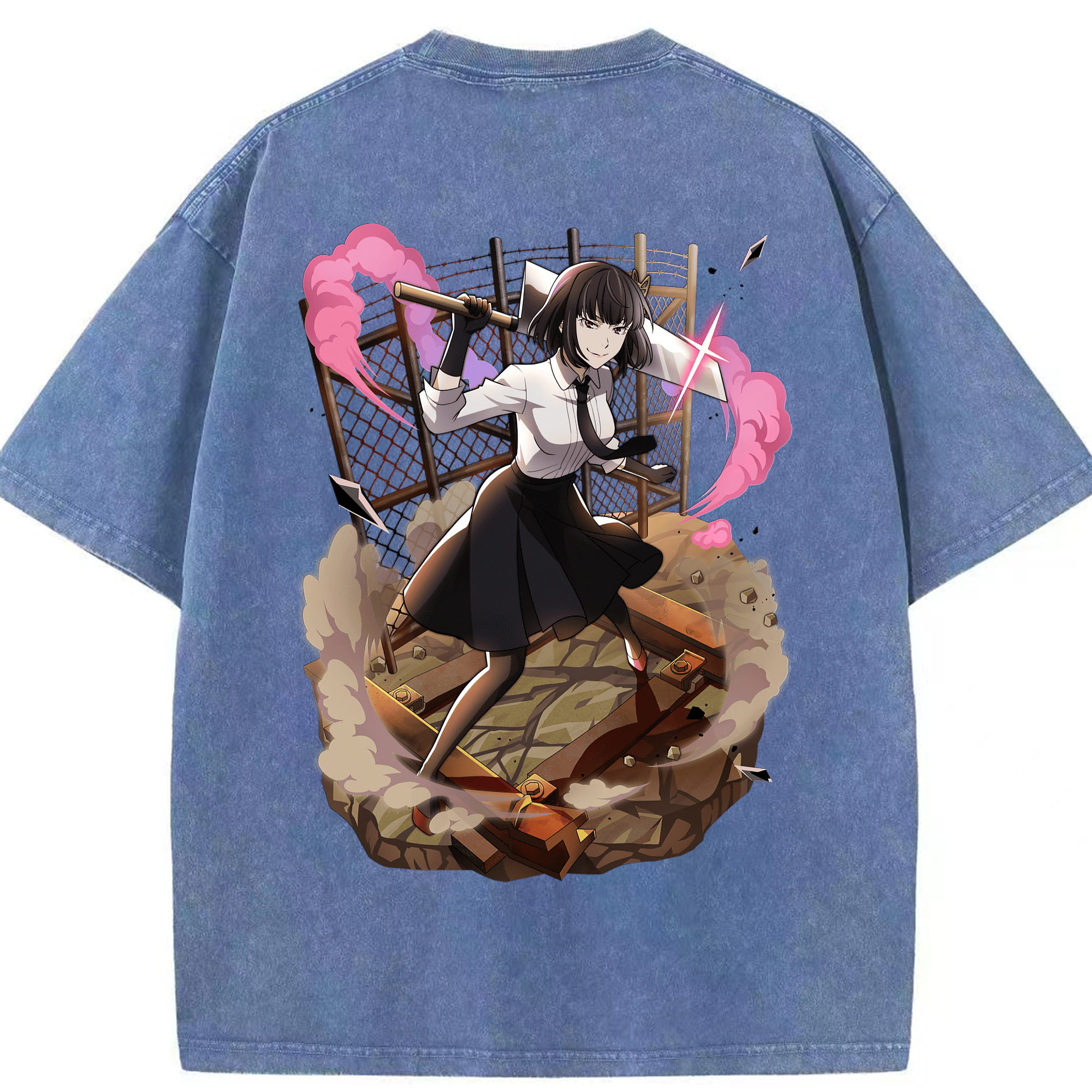 （画像用） 文豪ストレイドッグス Bungo Stray Dogs 綿100% ヴィンテージ風 半袖Tシャツ（背面プリント）