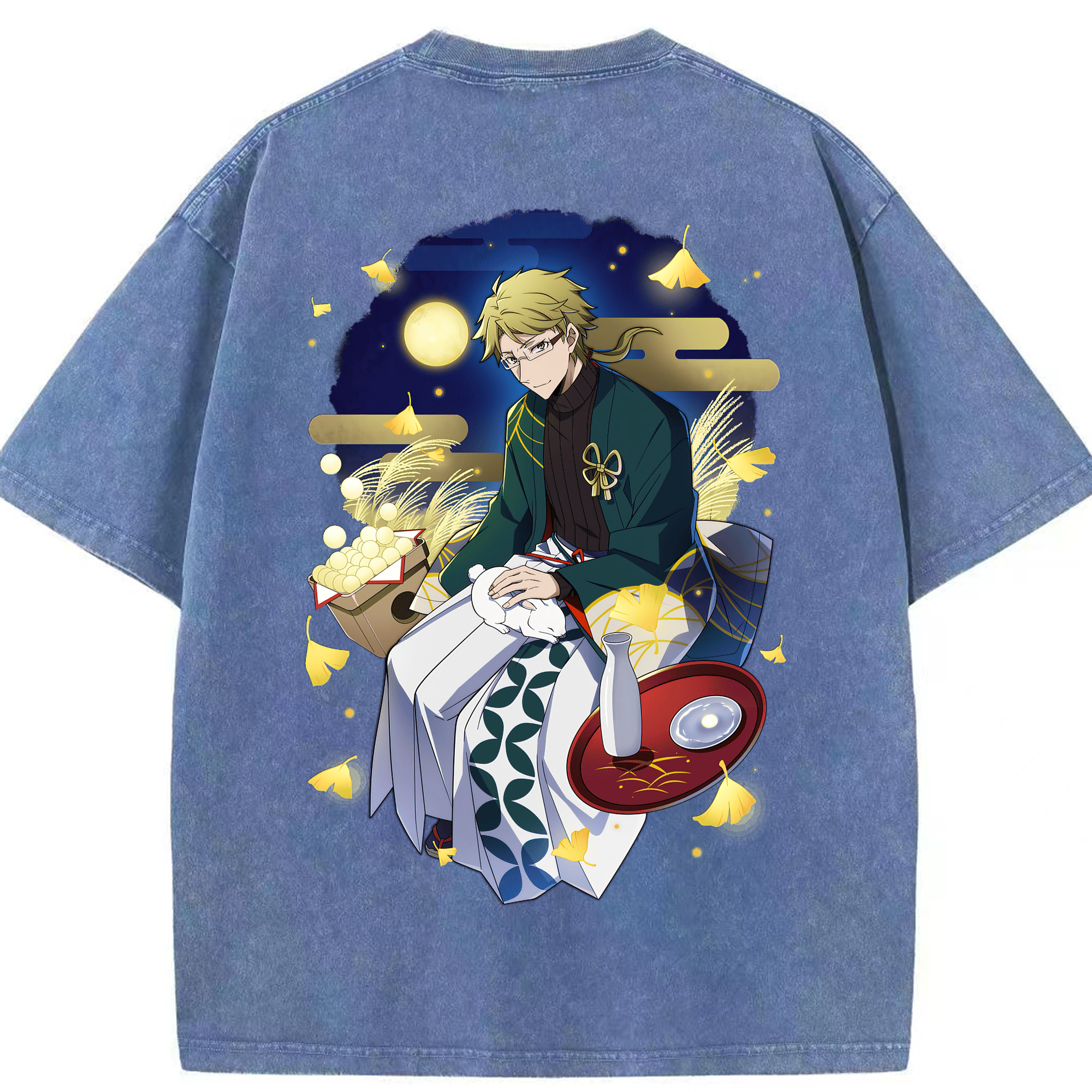 （画像用） 文豪ストレイドッグス Bungo Stray Dogs 綿100% ヴィンテージ風 半袖Tシャツ（背面プリント）