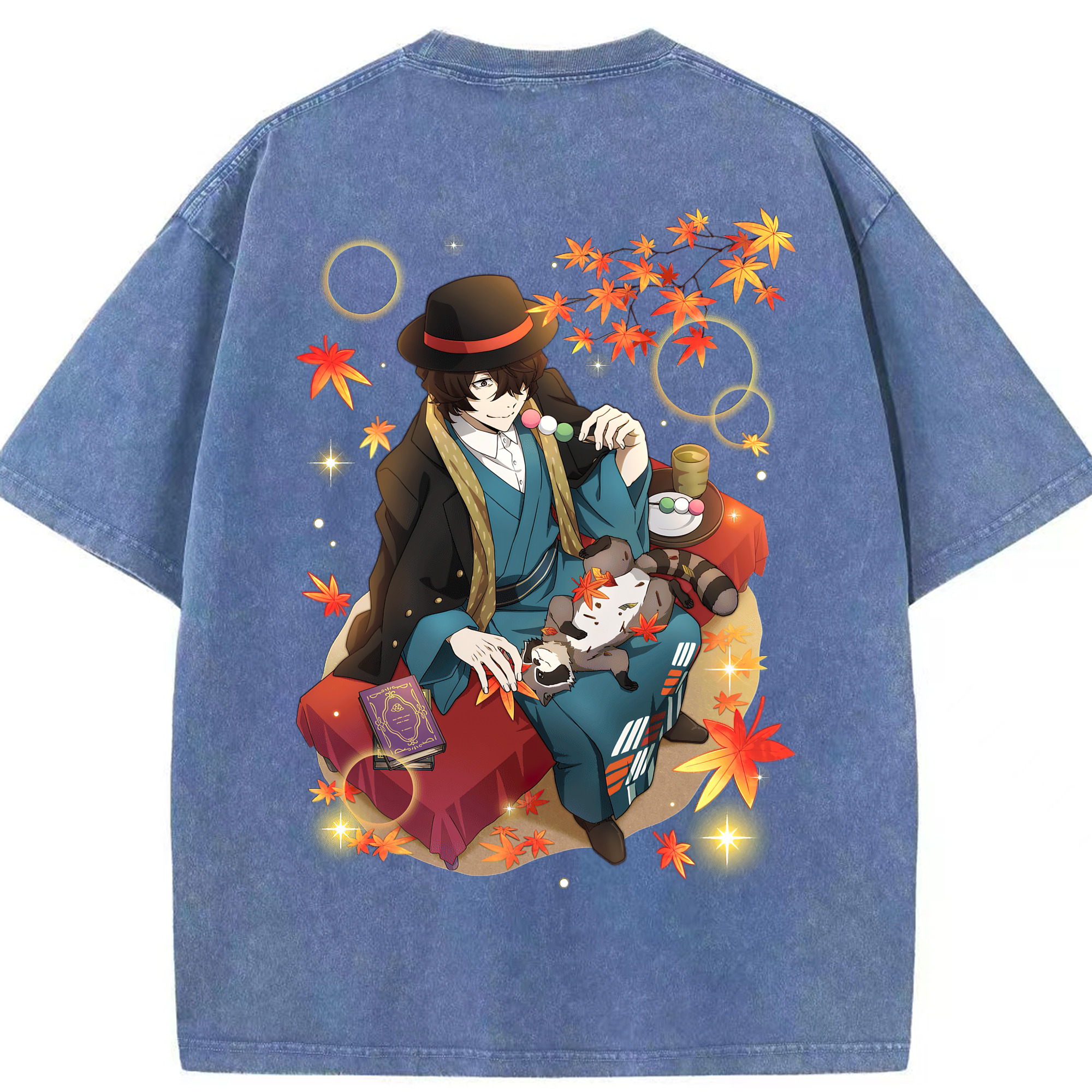 （画像用） 文豪ストレイドッグス Bungo Stray Dogs 綿100% ヴィンテージ風 半袖Tシャツ（背面プリント）