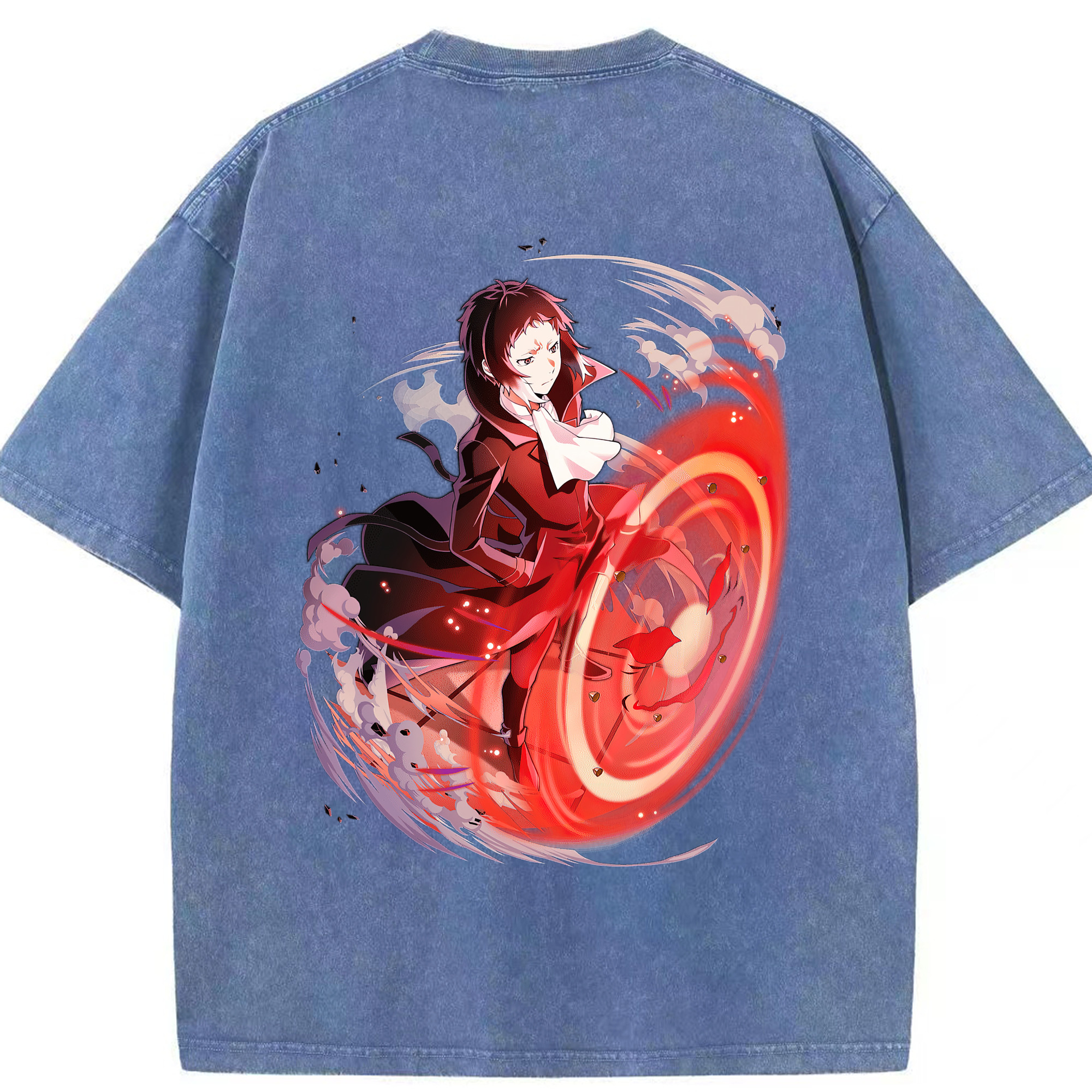（画像用） 文豪ストレイドッグス Bungo Stray Dogs 綿100% ヴィンテージ風 半袖Tシャツ（背面プリント）