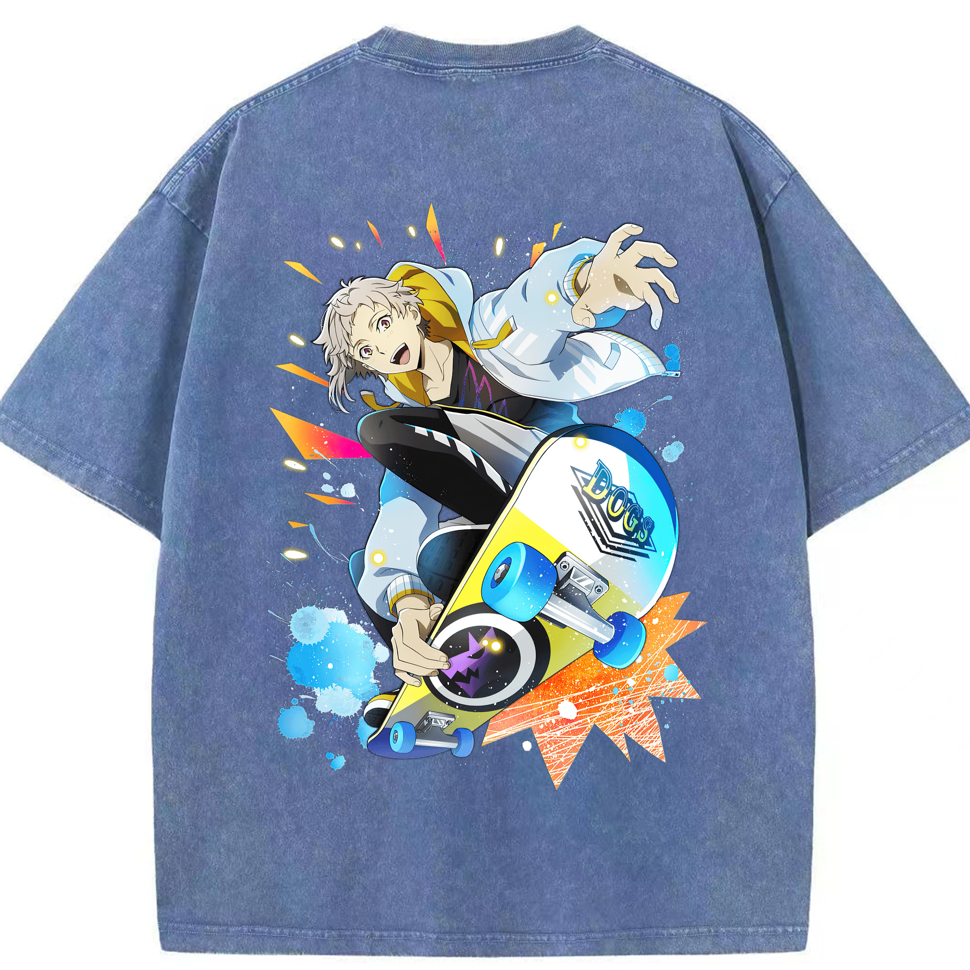 （画像用） 文豪ストレイドッグス Bungo Stray Dogs 綿100% ヴィンテージ風 半袖Tシャツ（背面プリント）
