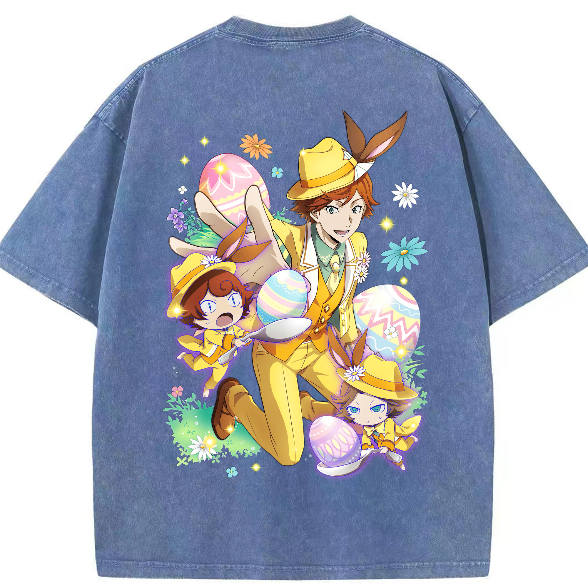 （画像用） 文豪ストレイドッグス Bungo Stray Dogs 綿100% ヴィンテージ風 半袖Tシャツ（背面プリント）