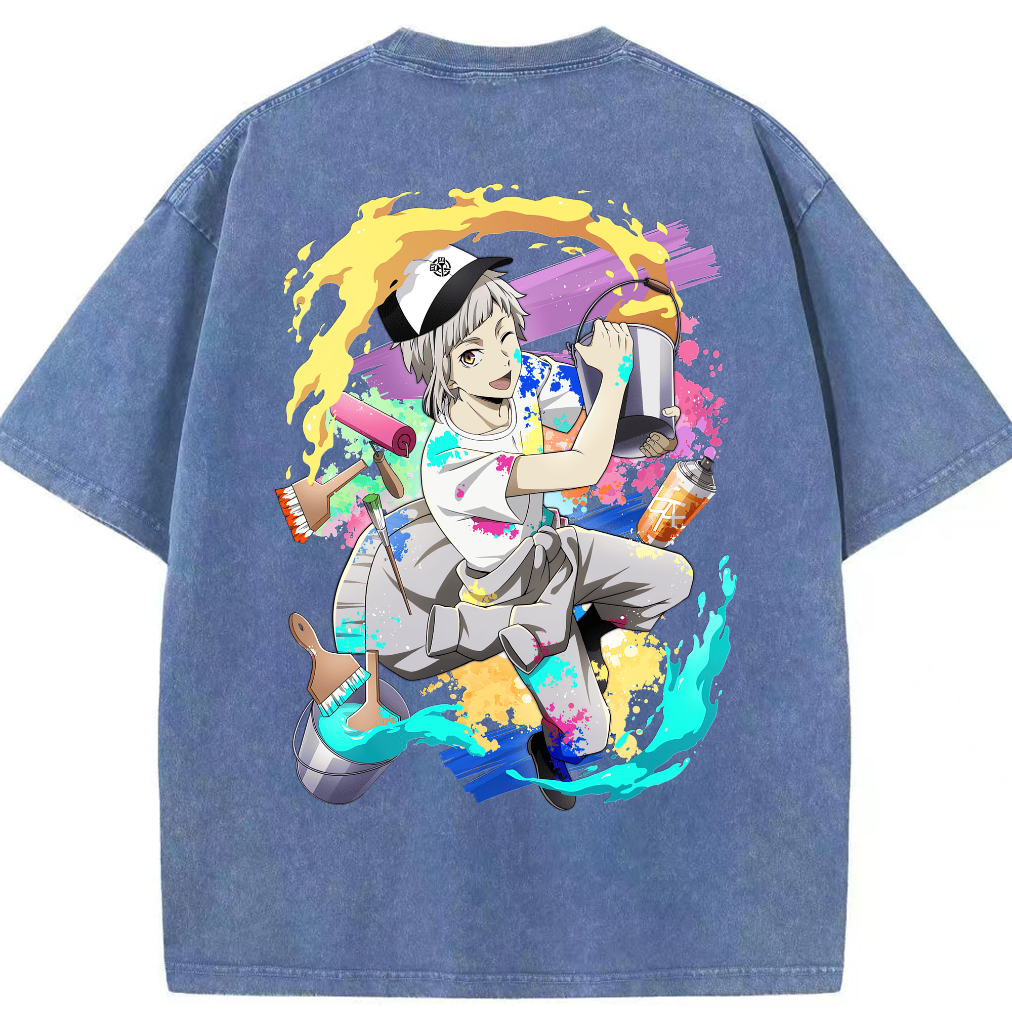 （画像用） 文豪ストレイドッグス Bungo Stray Dogs 綿100% ヴィンテージ風 半袖Tシャツ（背面プリント）