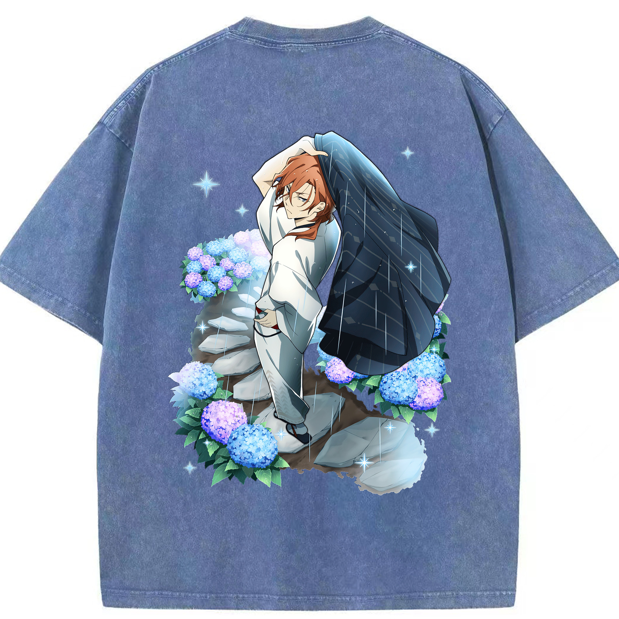 （画像用） 文豪ストレイドッグス Bungo Stray Dogs 綿100% ヴィンテージ風 半袖Tシャツ（背面プリント）