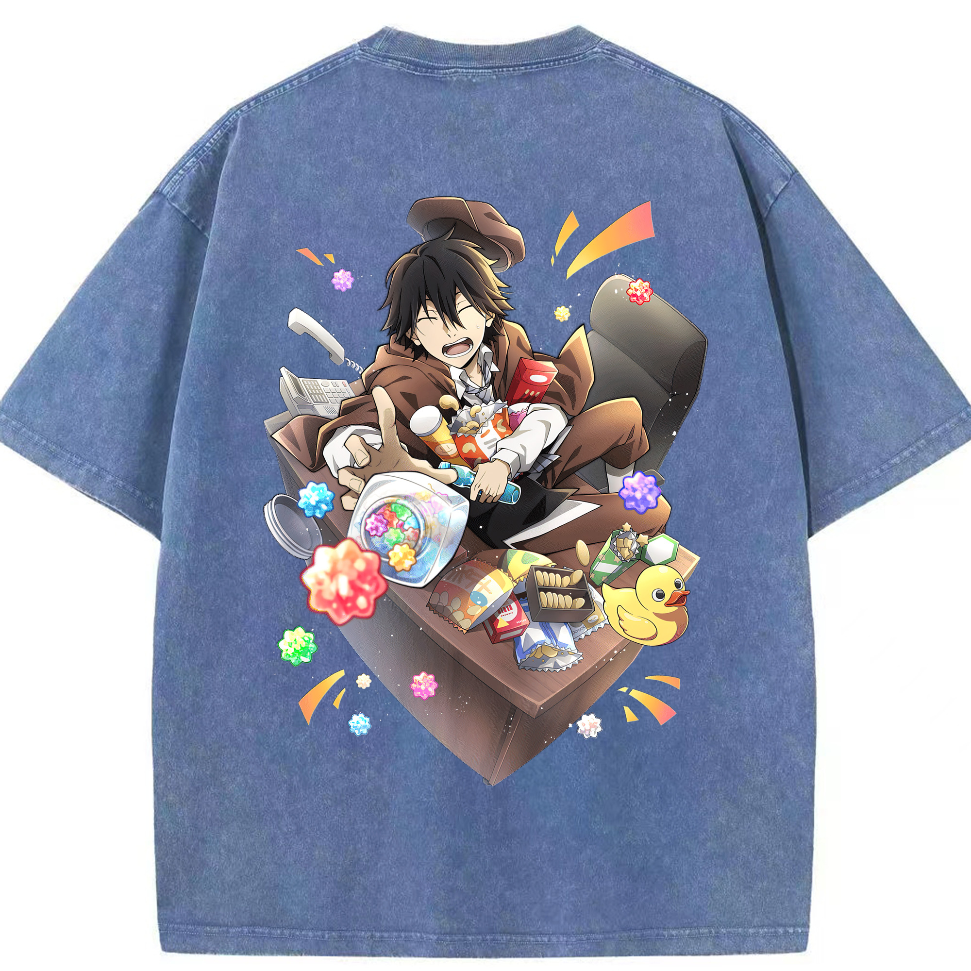 （画像用） 文豪ストレイドッグス Bungo Stray Dogs 綿100% ヴィンテージ風 半袖Tシャツ（背面プリント）