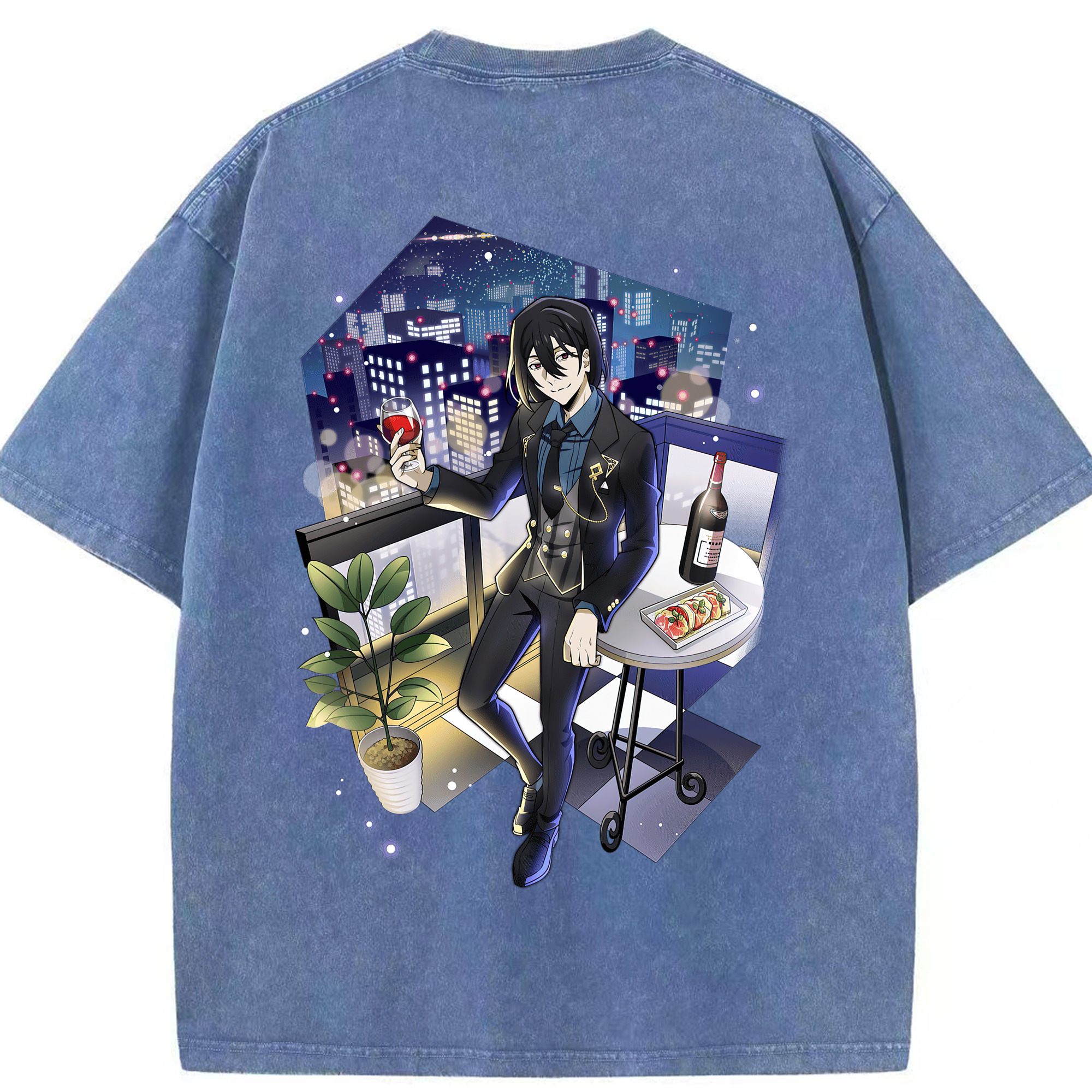 （画像用） 文豪ストレイドッグス Bungo Stray Dogs 綿100% ヴィンテージ風 半袖Tシャツ（背面プリント）
