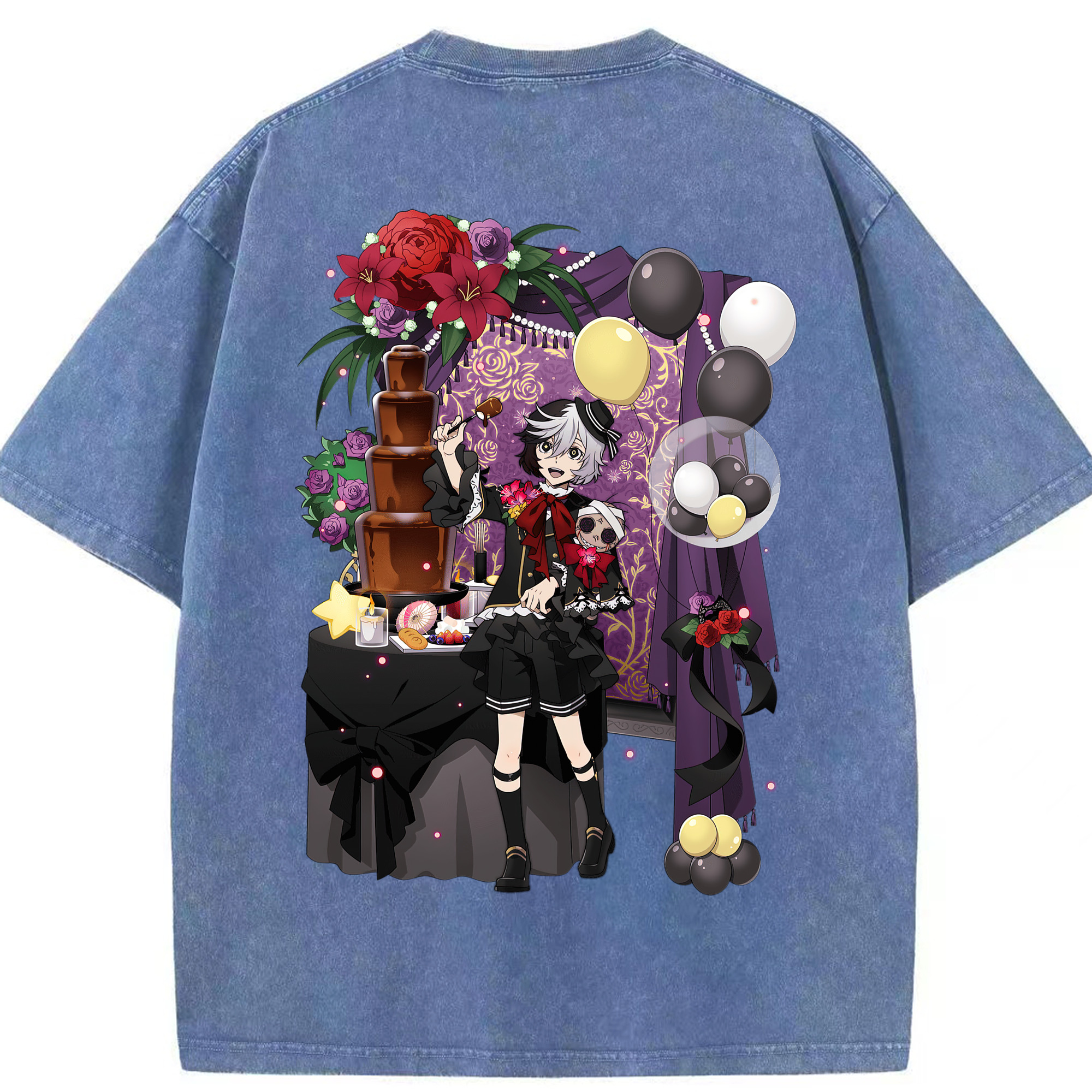 （画像用） 文豪ストレイドッグス Bungo Stray Dogs 綿100% ヴィンテージ風 半袖Tシャツ（背面プリント）