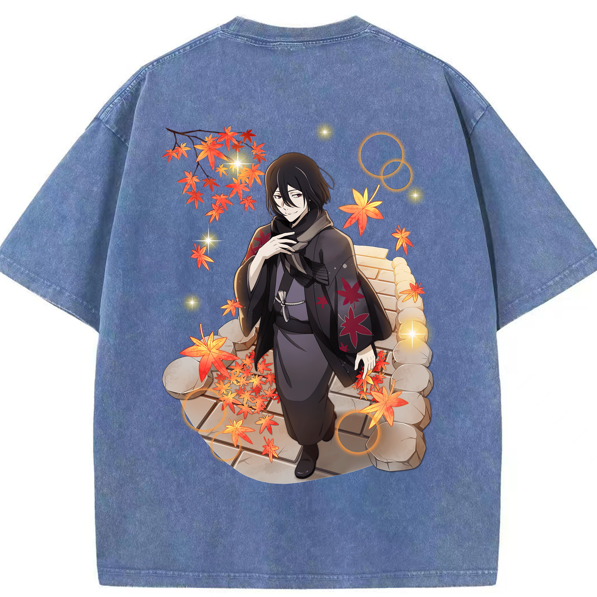 （画像用） 文豪ストレイドッグス Bungo Stray Dogs 綿100% ヴィンテージ風 半袖Tシャツ（背面プリント）