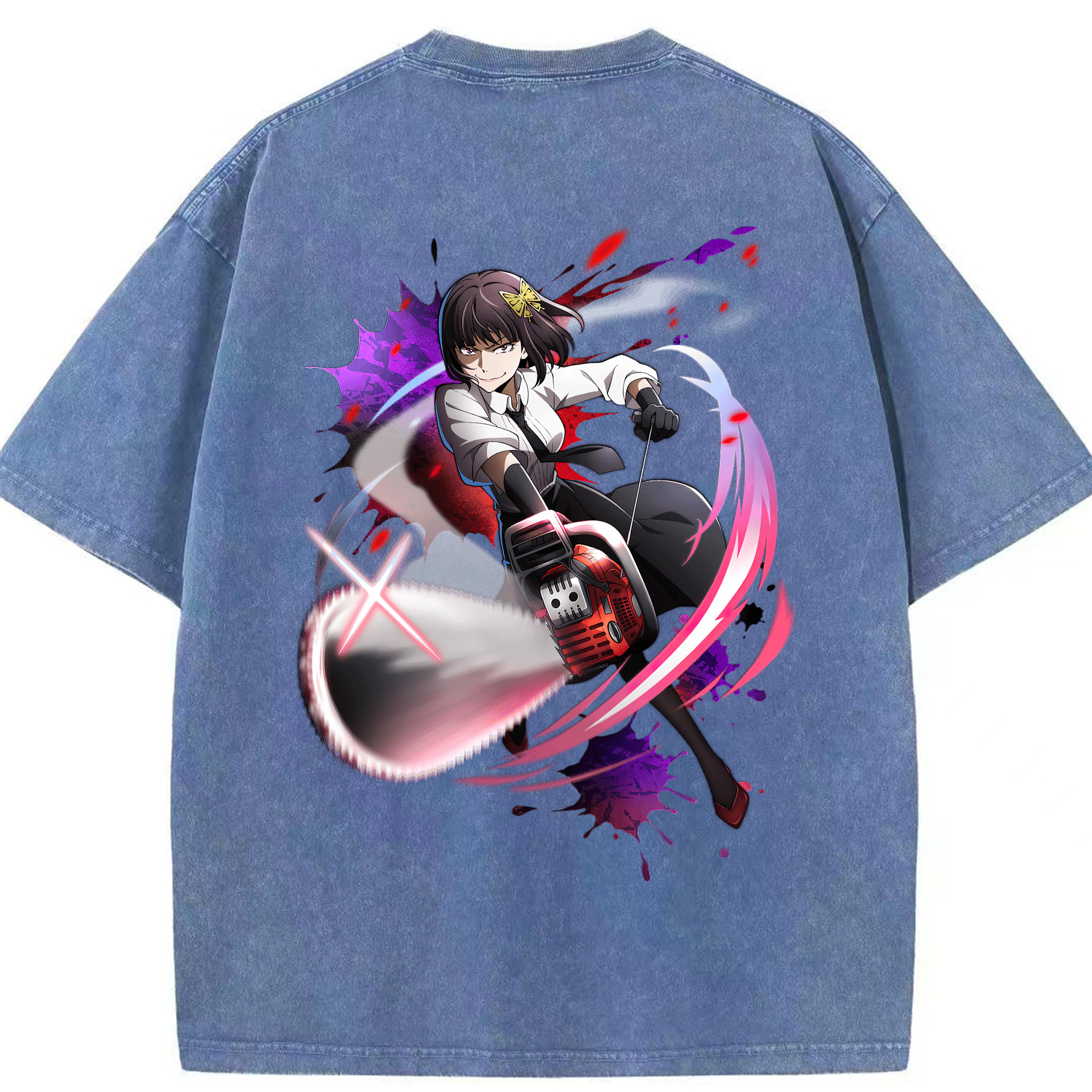 （画像用） 文豪ストレイドッグス Bungo Stray Dogs 綿100% ヴィンテージ風 半袖Tシャツ（背面プリント）