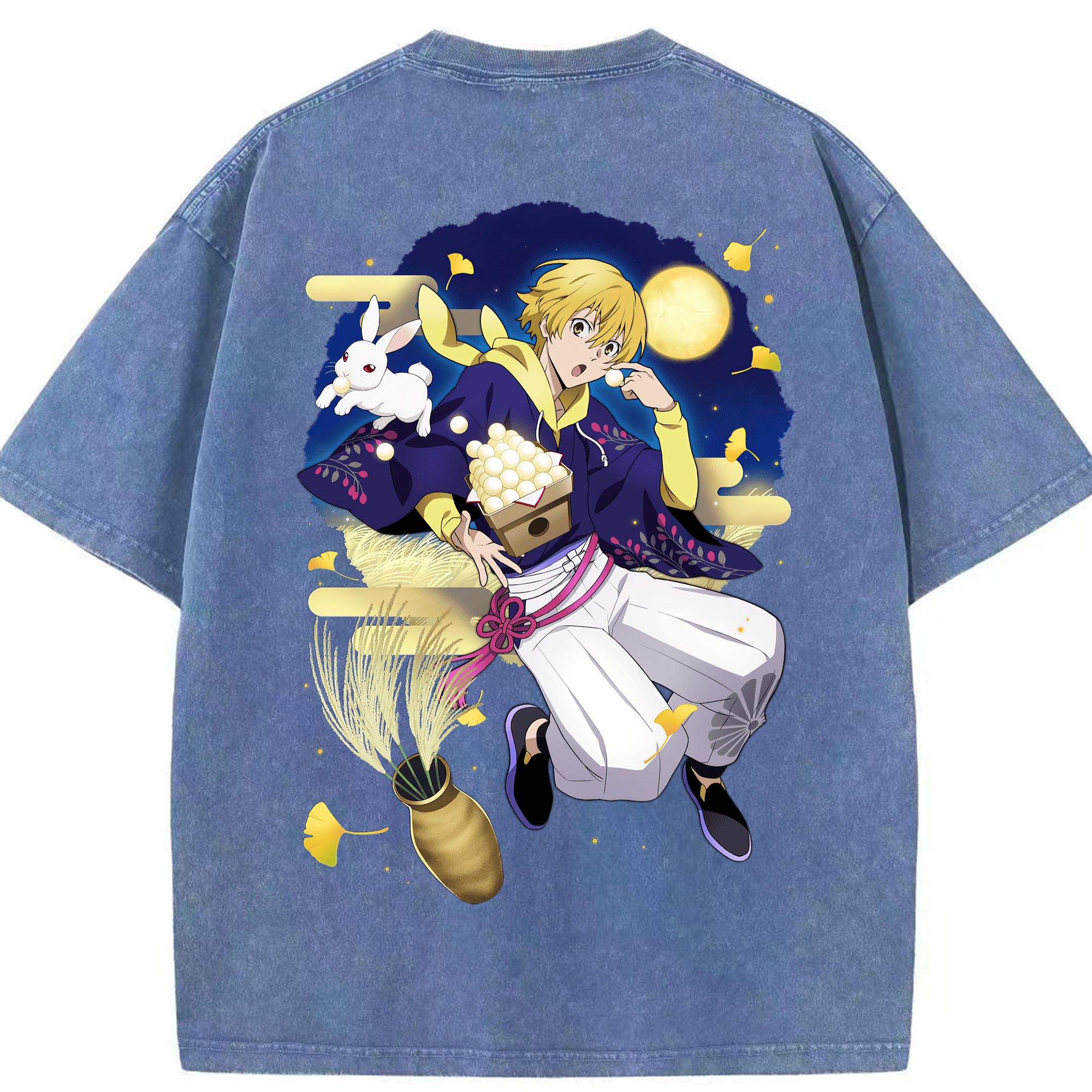 （画像用） 文豪ストレイドッグス Bungo Stray Dogs 綿100% ヴィンテージ風 半袖Tシャツ（背面プリント）