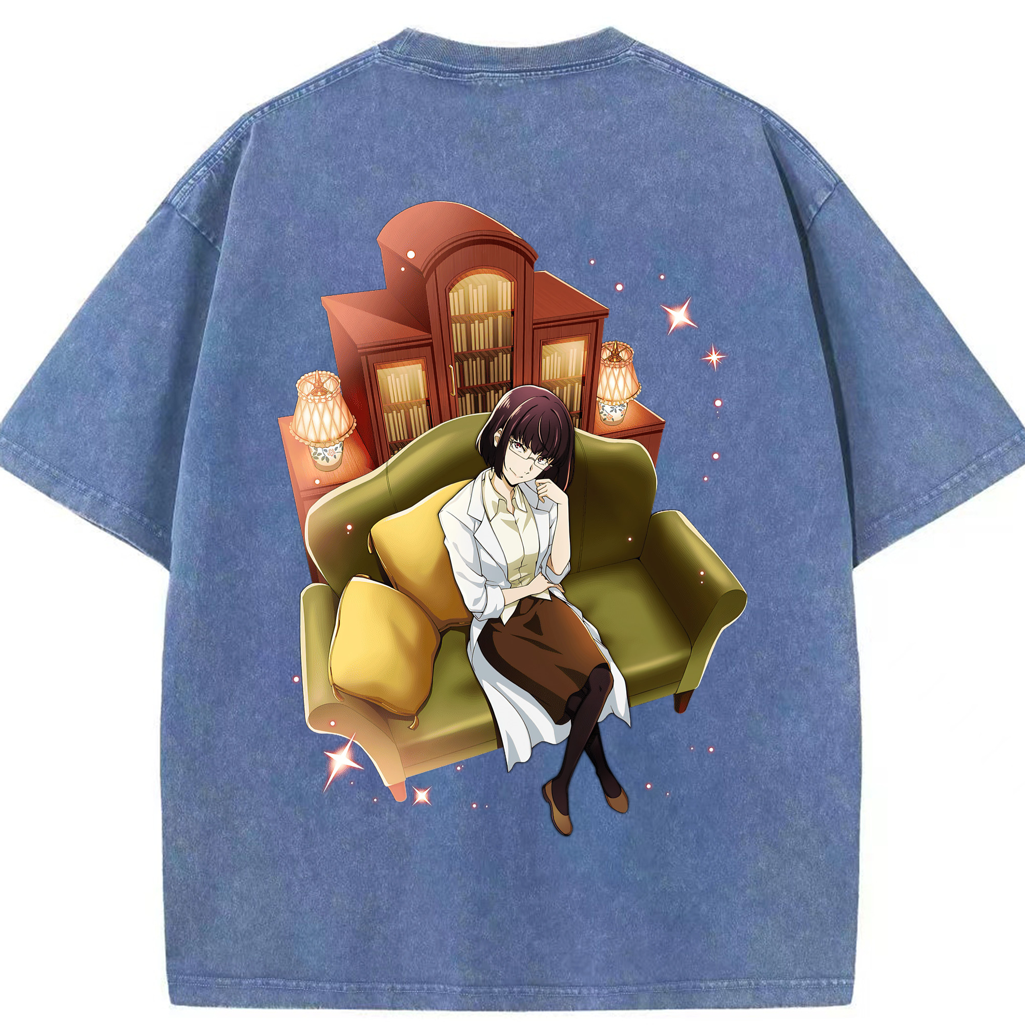 （画像用） 文豪ストレイドッグス Bungo Stray Dogs 綿100% ヴィンテージ風 半袖Tシャツ（背面プリント）