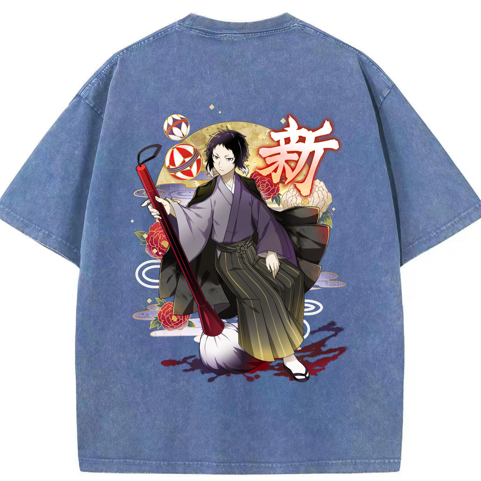 （画像用） 文豪ストレイドッグス Bungo Stray Dogs 綿100% ヴィンテージ風 半袖Tシャツ（背面プリント）