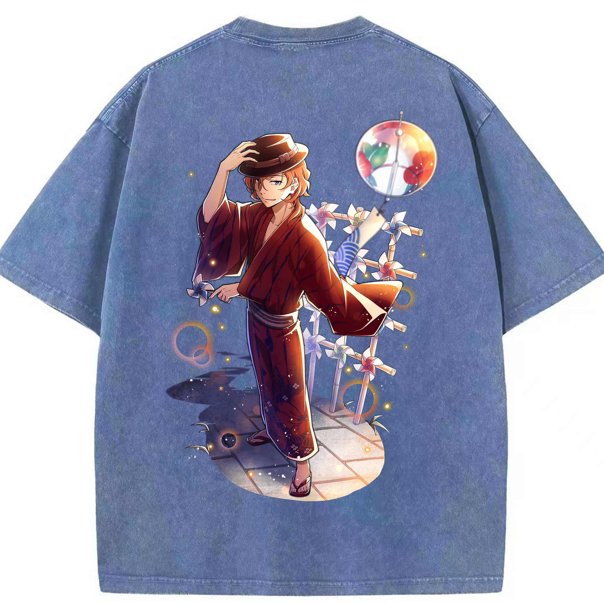 （画像用） 文豪ストレイドッグス Bungo Stray Dogs 綿100% ヴィンテージ風 半袖Tシャツ（背面プリント）