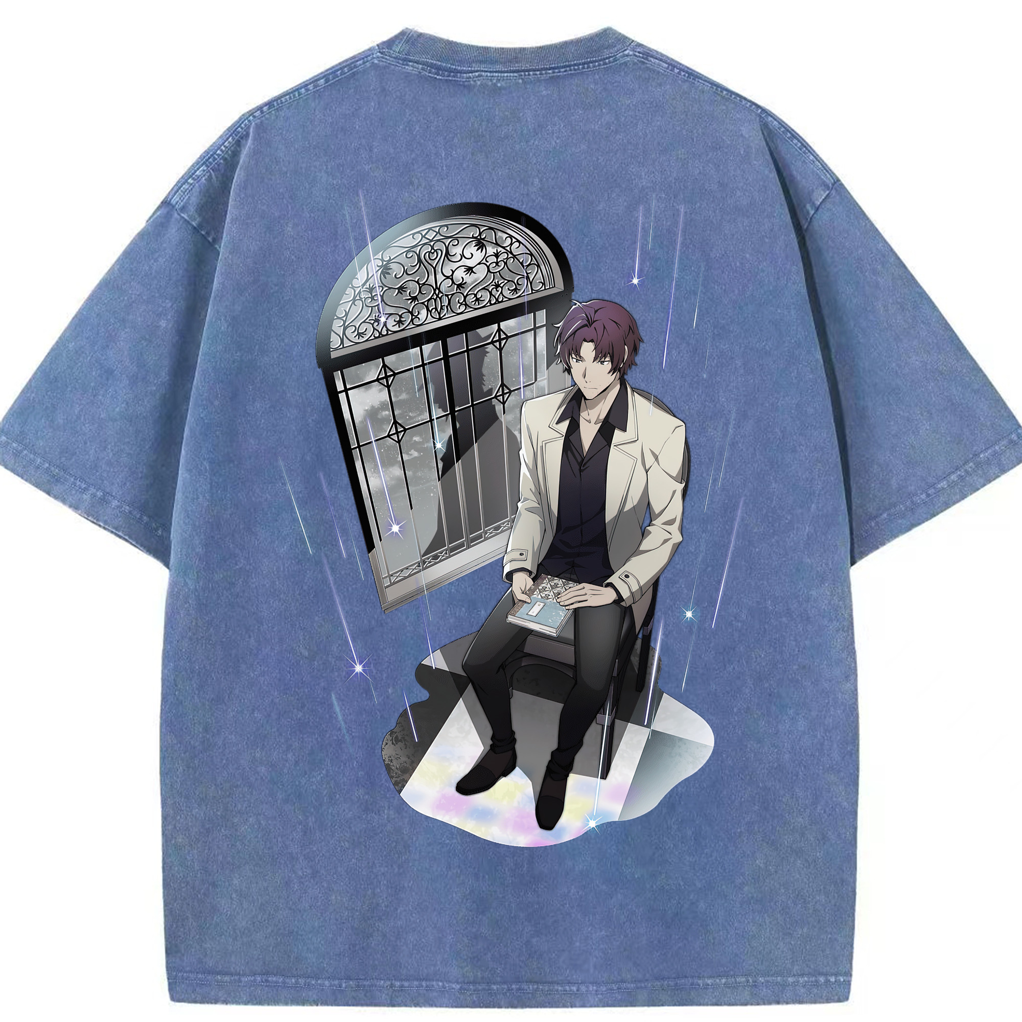 （画像用） 文豪ストレイドッグス Bungo Stray Dogs 綿100% ヴィンテージ風 半袖Tシャツ（背面プリント）