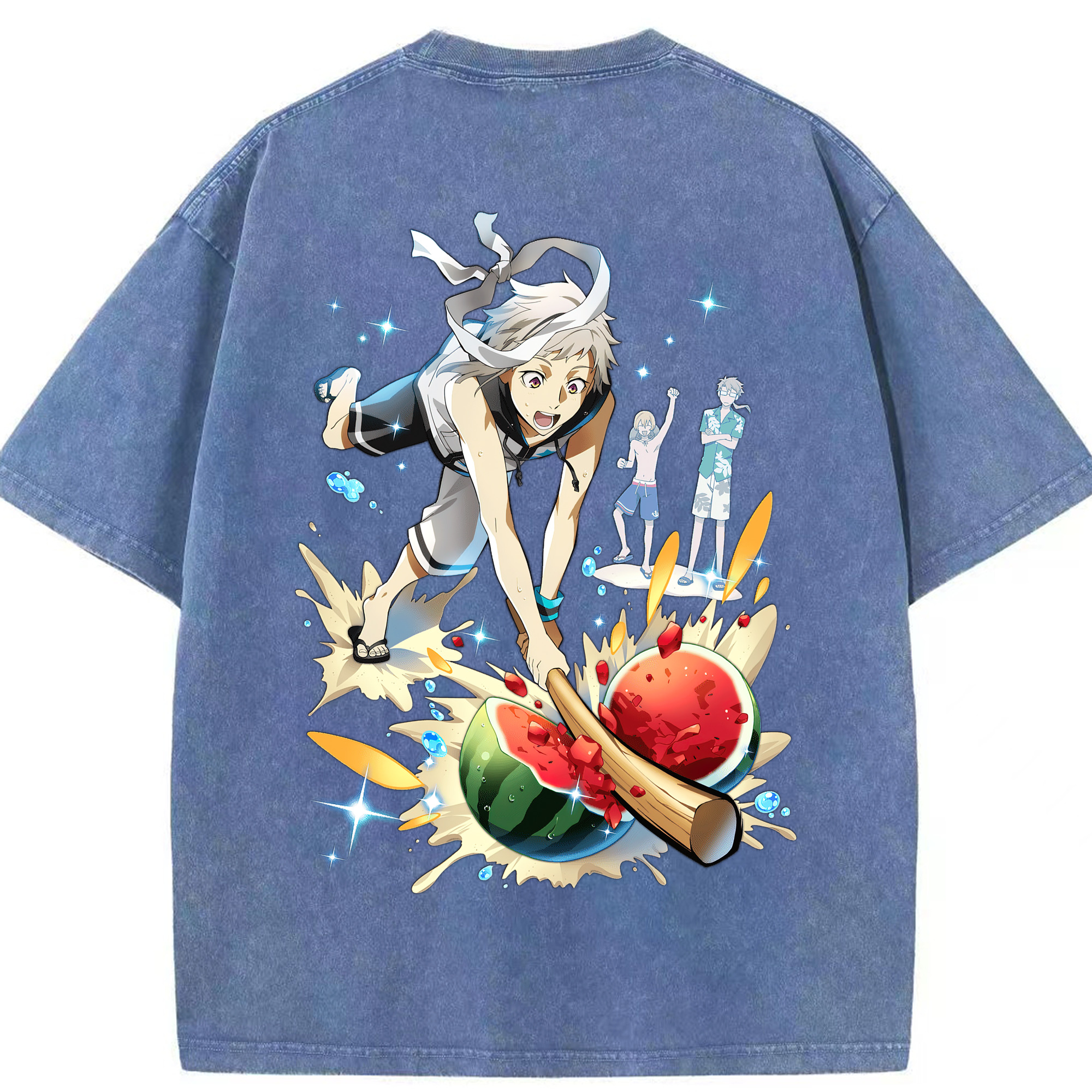 （画像用） 文豪ストレイドッグス Bungo Stray Dogs 綿100% ヴィンテージ風 半袖Tシャツ（背面プリント）