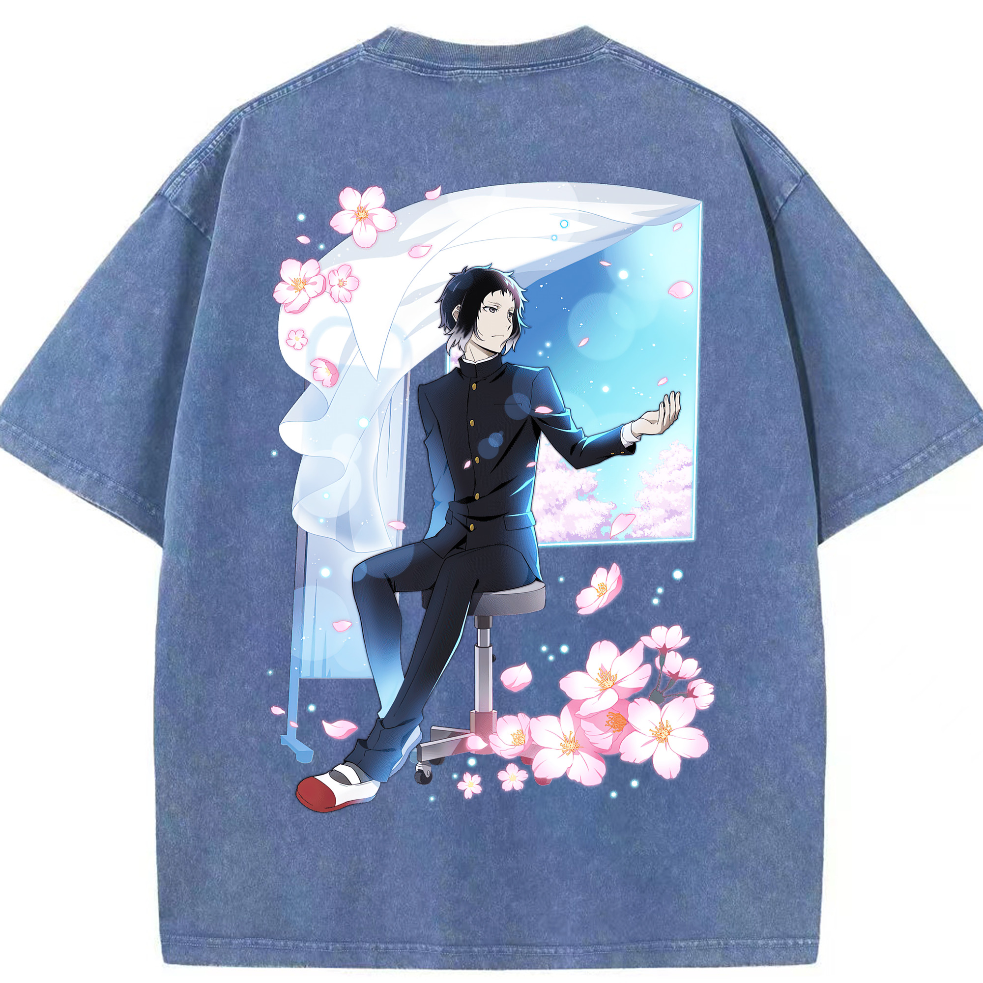 （画像用） 文豪ストレイドッグス Bungo Stray Dogs 綿100% ヴィンテージ風 半袖Tシャツ（背面プリント）