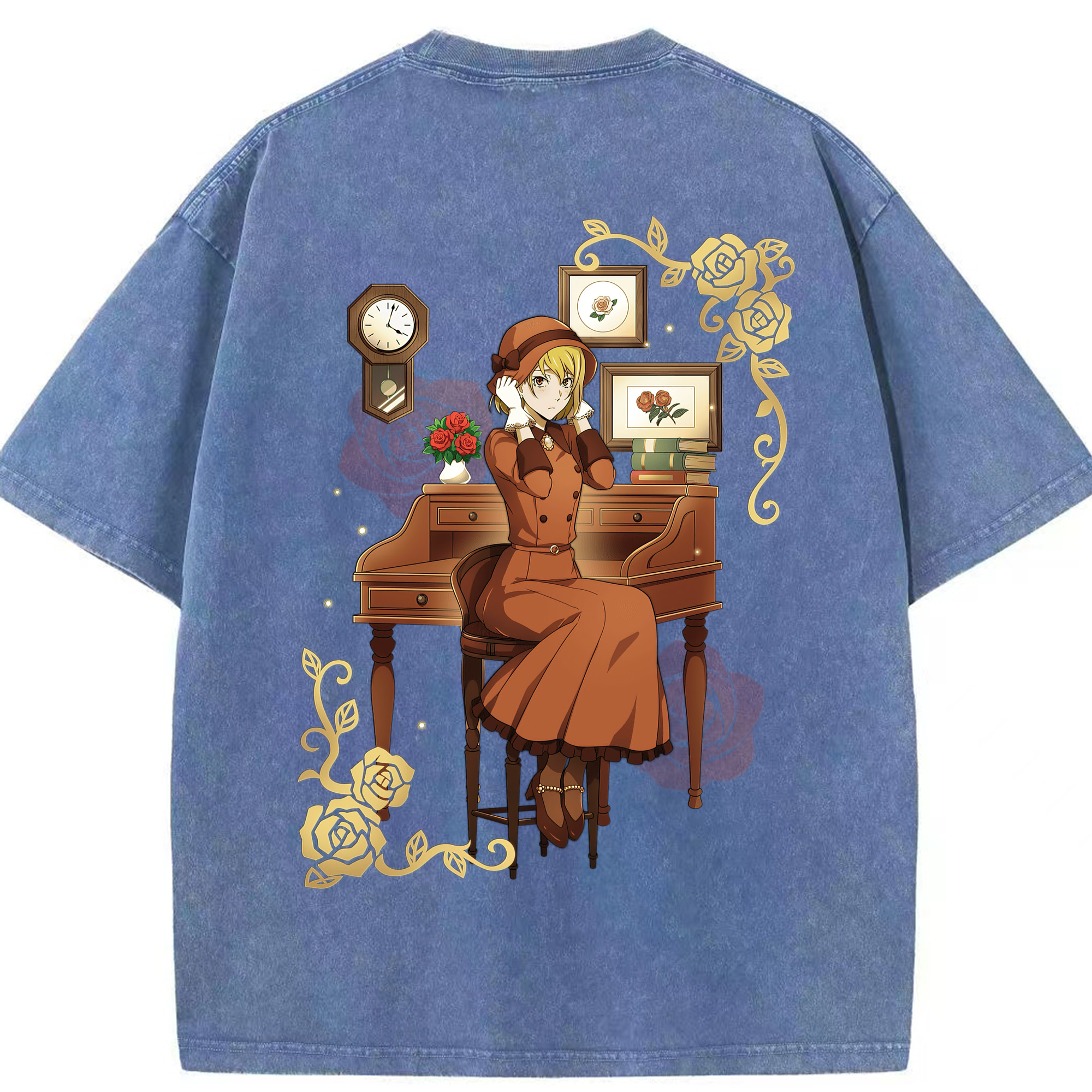 （画像用） 文豪ストレイドッグス Bungo Stray Dogs 綿100% ヴィンテージ風 半袖Tシャツ（背面プリント）
