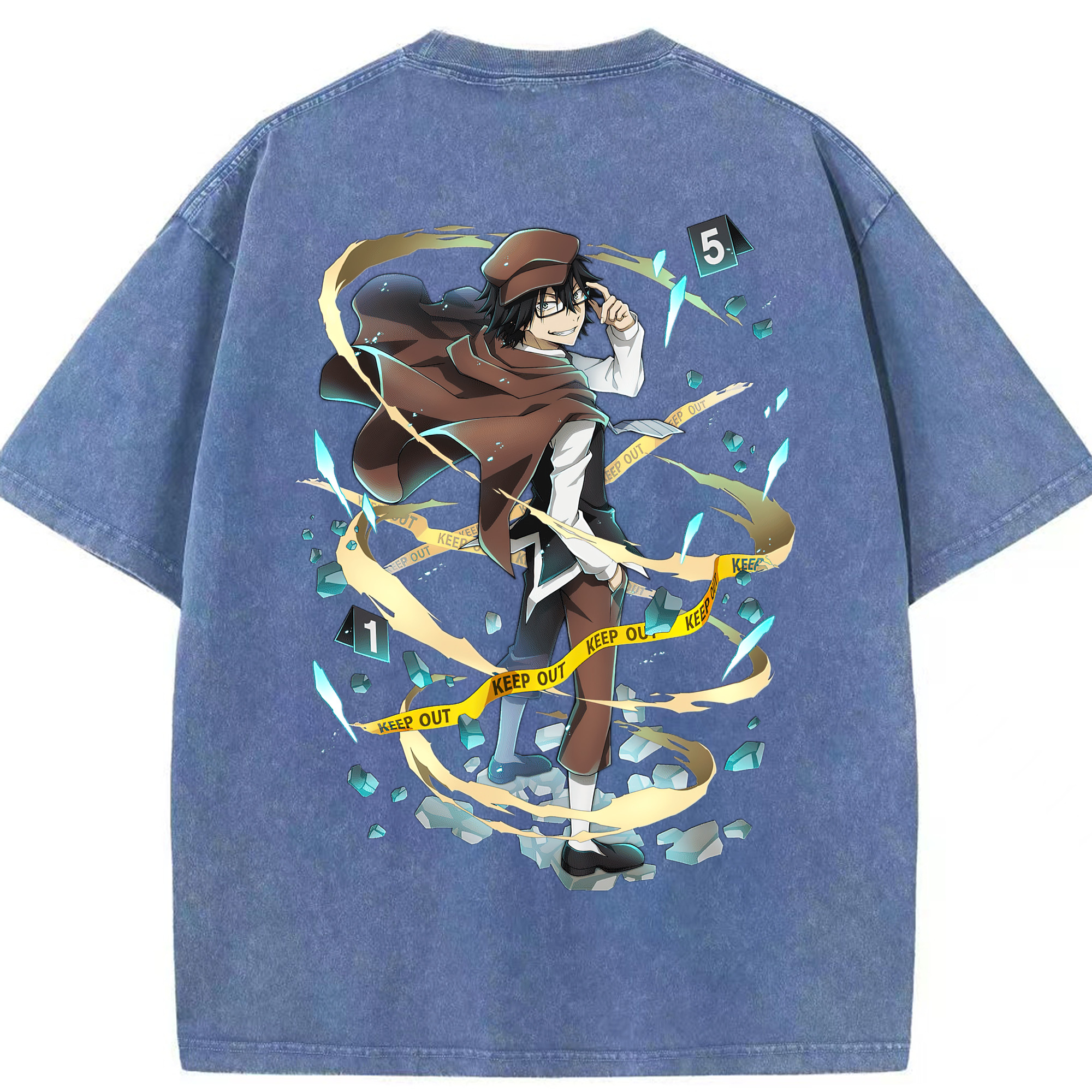 （画像用） 文豪ストレイドッグス Bungo Stray Dogs 綿100% ヴィンテージ風 半袖Tシャツ（背面プリント）