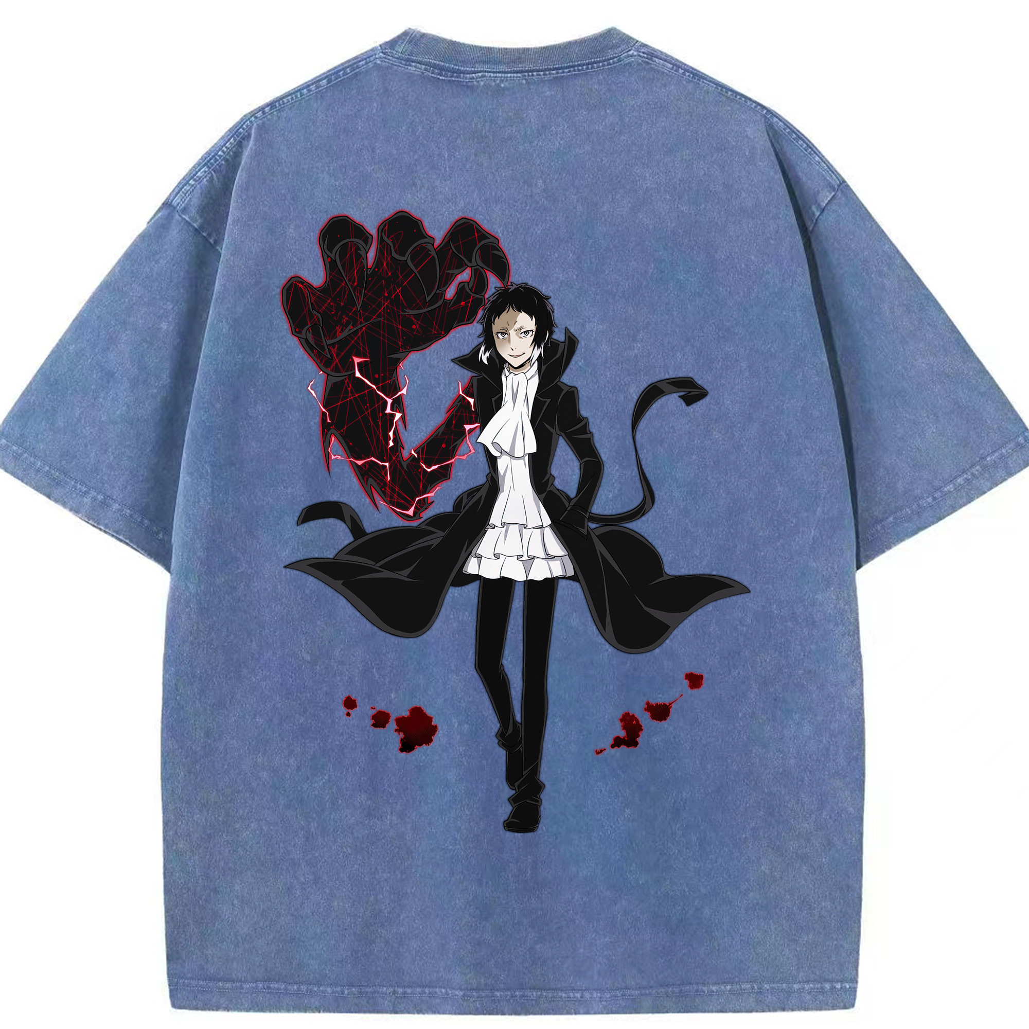 （画像用） 文豪ストレイドッグス Bungo Stray Dogs 綿100% ヴィンテージ風 半袖Tシャツ（背面プリント）