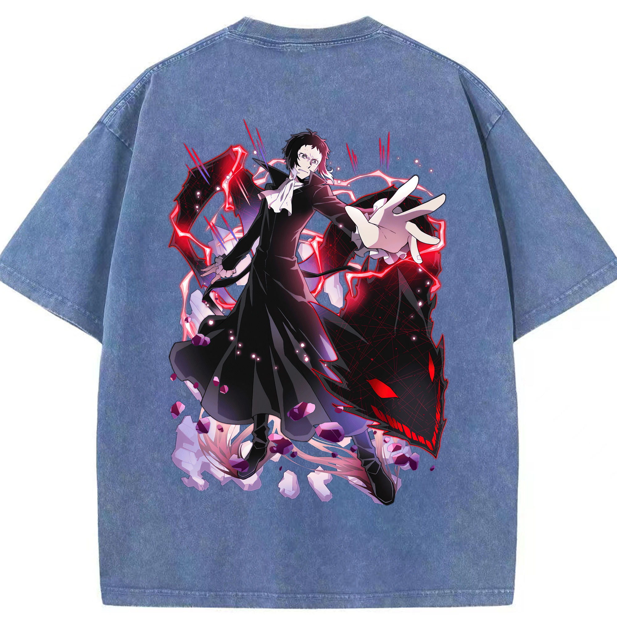 （画像用） 文豪ストレイドッグス Bungo Stray Dogs 綿100% ヴィンテージ風 半袖Tシャツ（背面プリント）