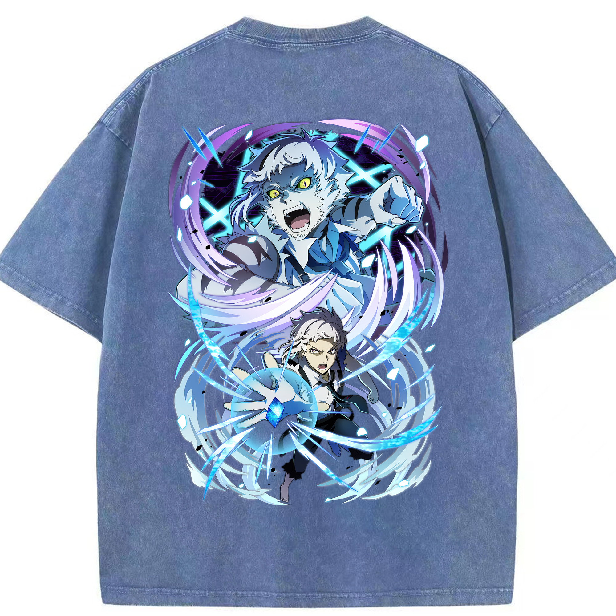 （画像用） 文豪ストレイドッグス Bungo Stray Dogs 綿100% ヴィンテージ風 半袖Tシャツ（背面プリント）